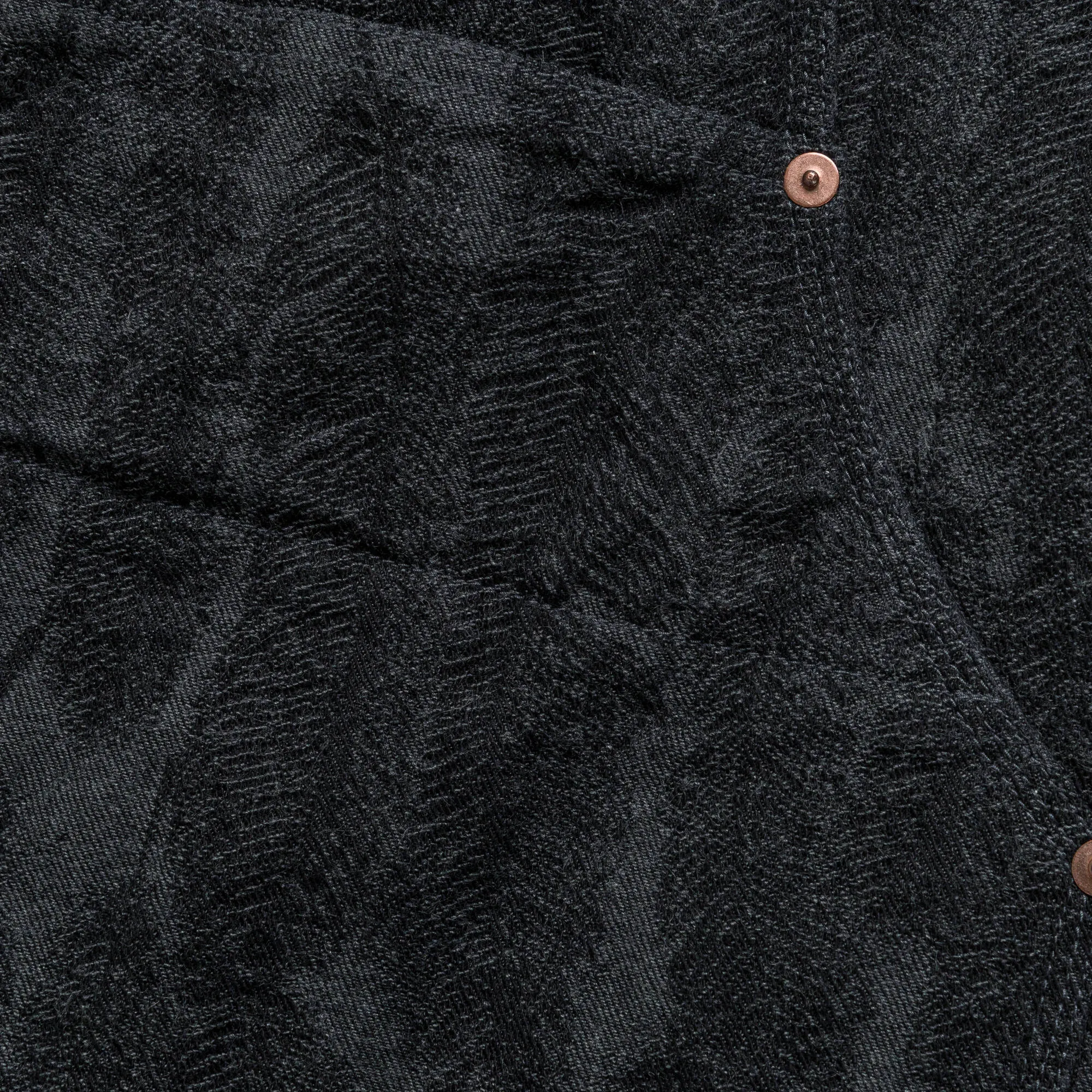 12oz MAGPIE Denim W-Knee Easy Short Pants - Black/Black