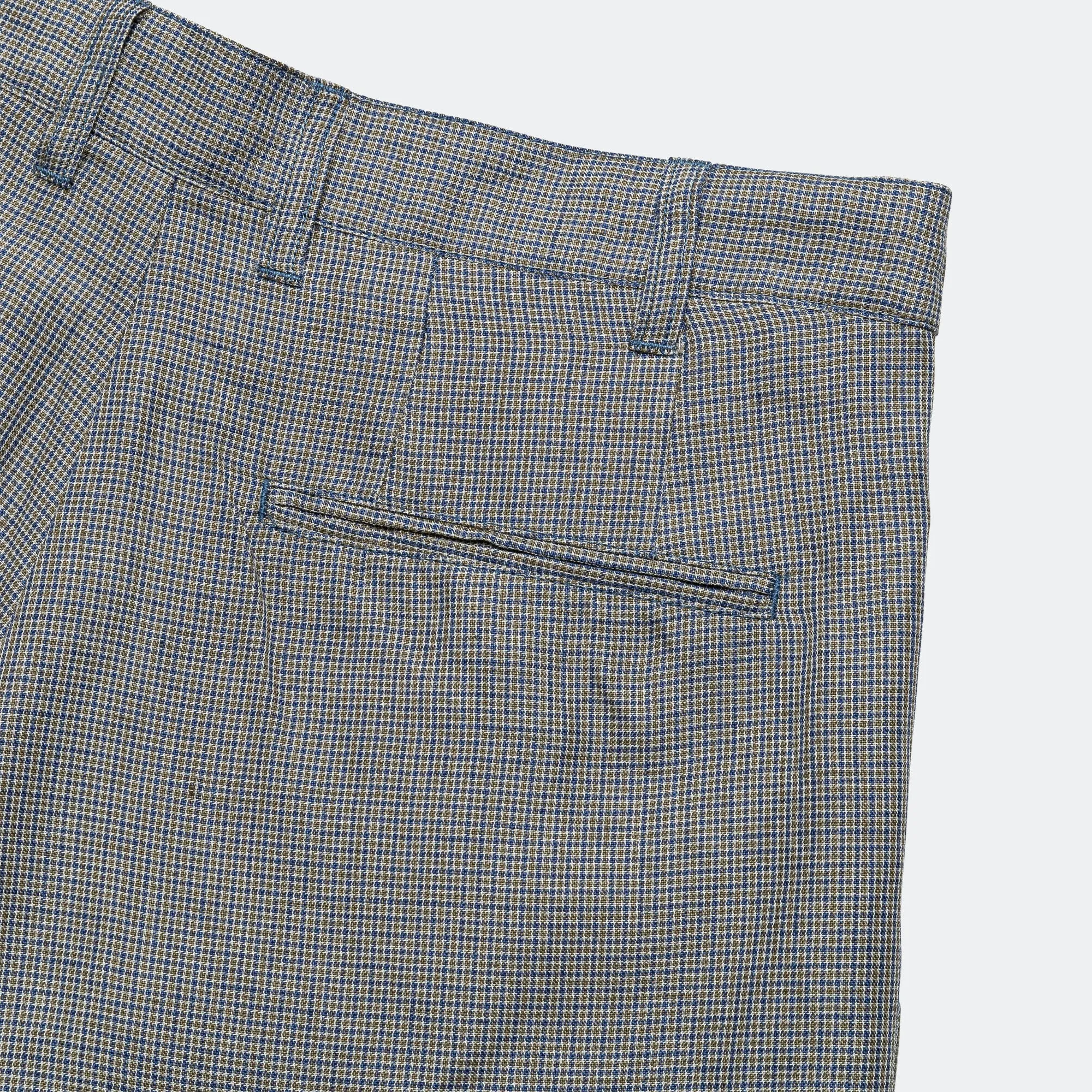 2 Pleats Trousers Linen Cupra Gun Club Check - Grey