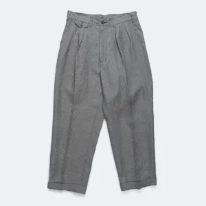 2 Pleats Trousers Linen Cupra Gun Club Check - Grey