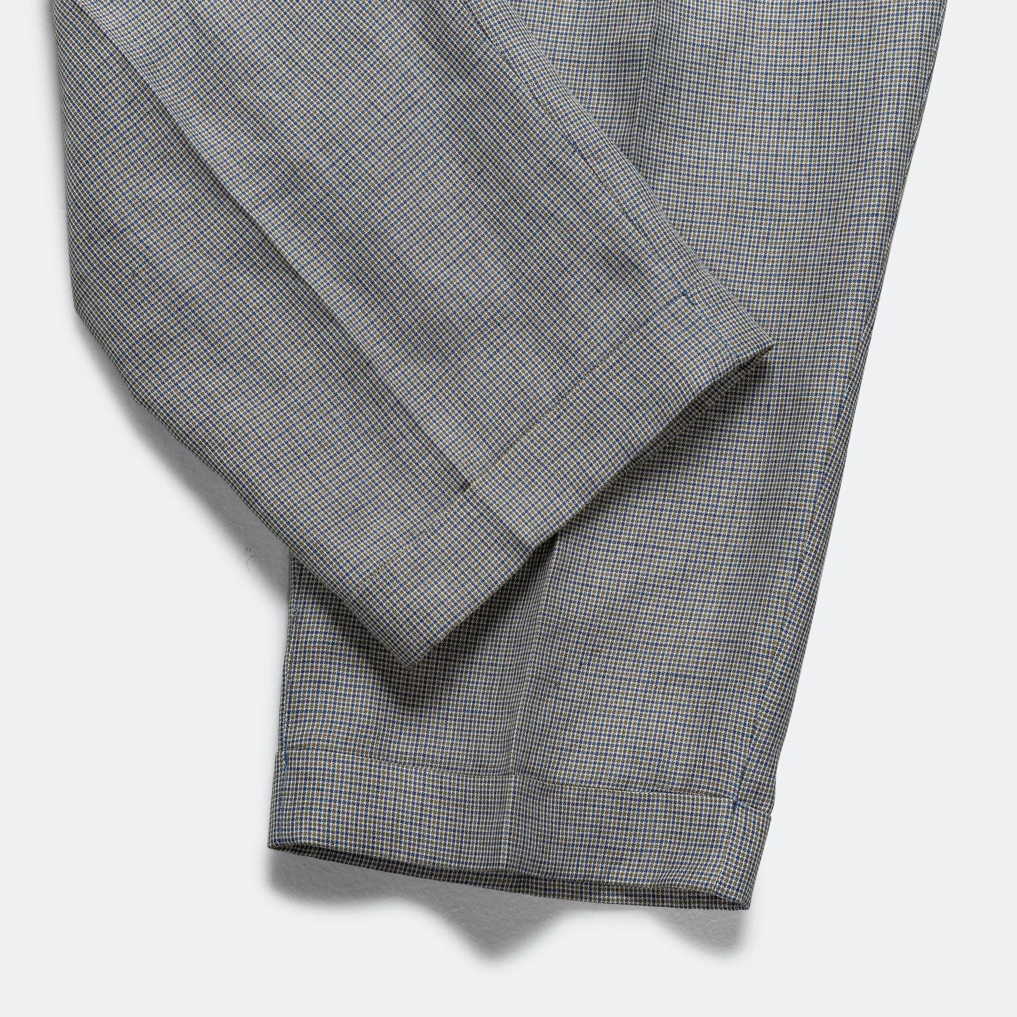 2 Pleats Trousers Linen Cupra Gun Club Check - Grey