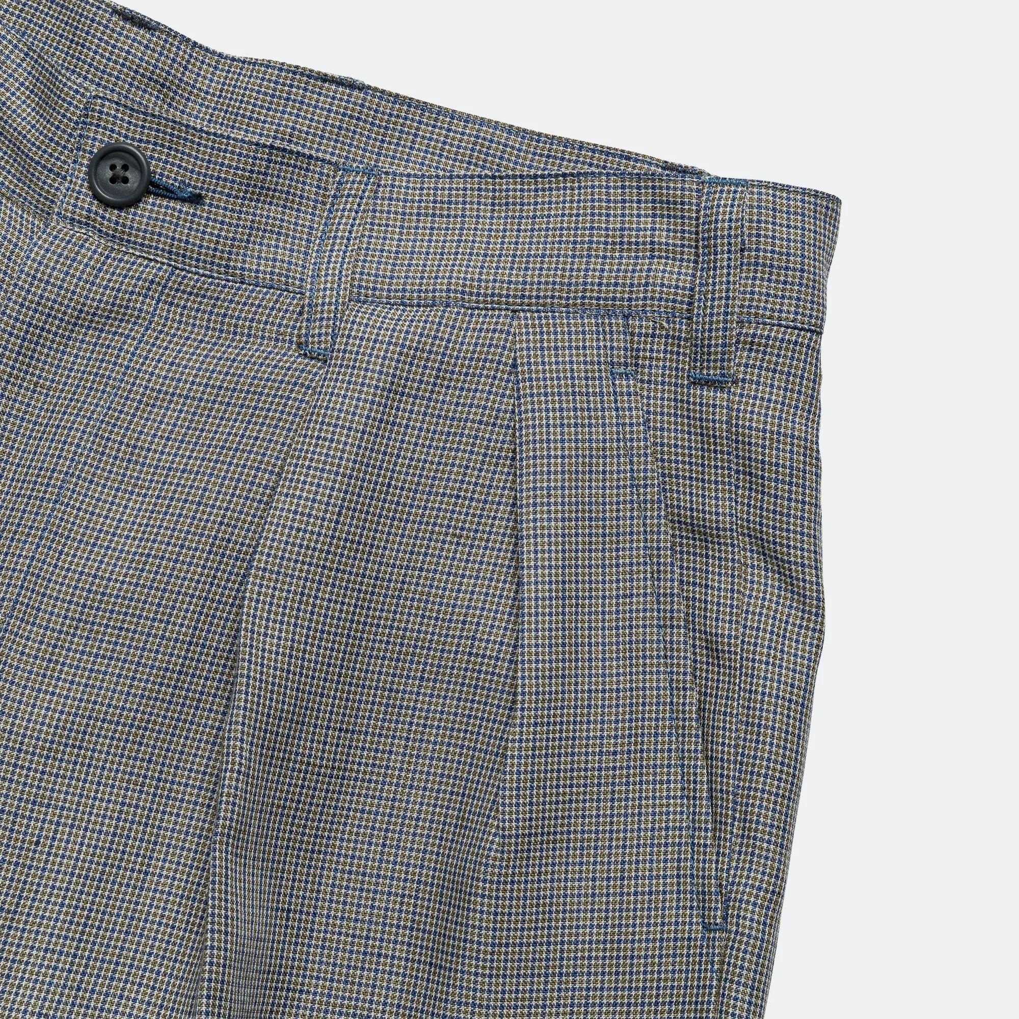 2 Pleats Trousers Linen Cupra Gun Club Check - Grey