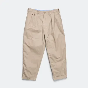 2 Pleats Trousers Twill - Khaki