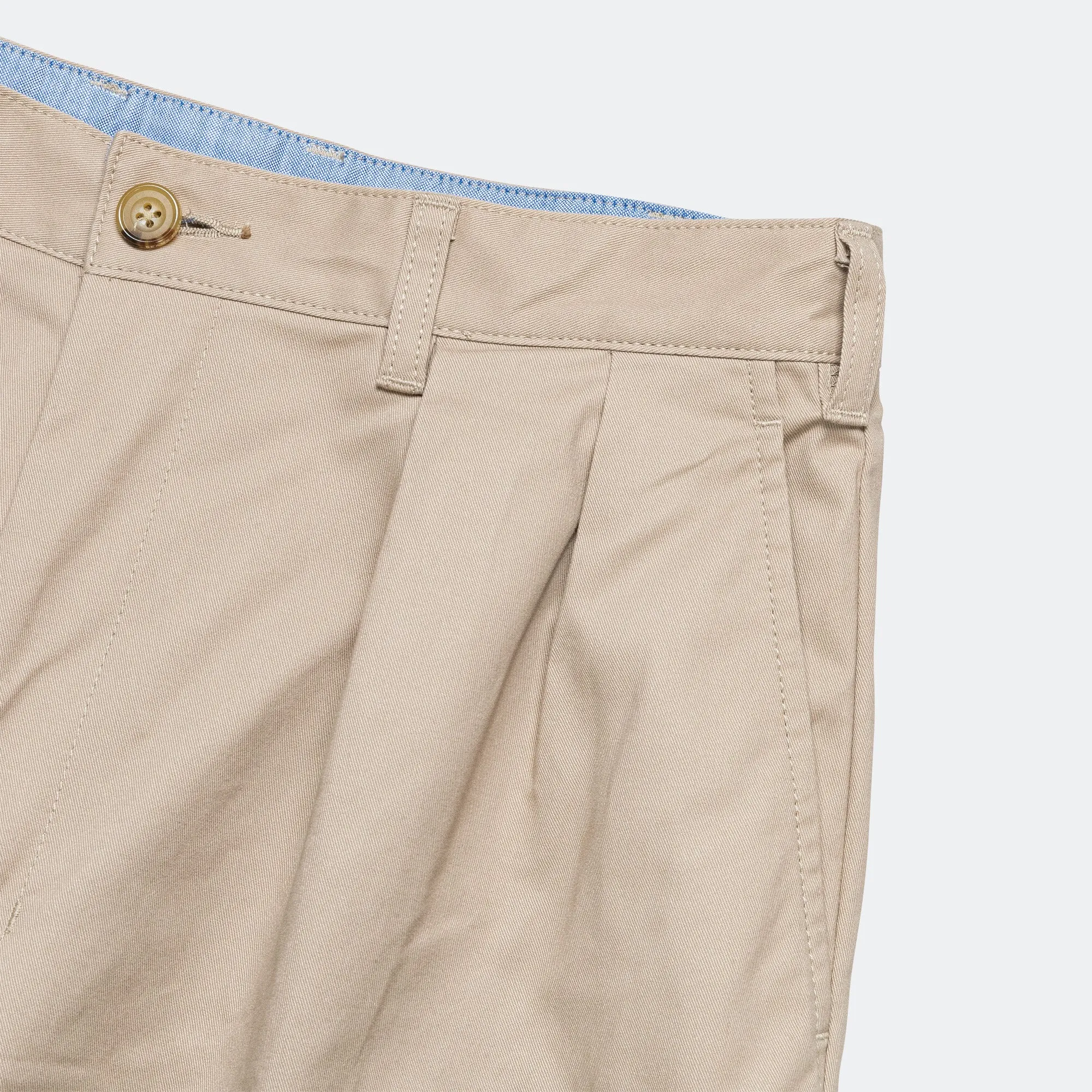 2 Pleats Trousers Twill - Khaki