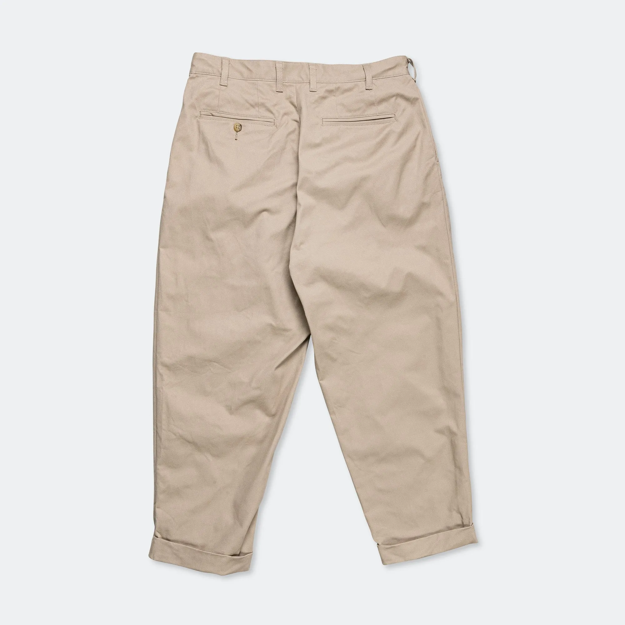 2 Pleats Trousers Twill - Khaki