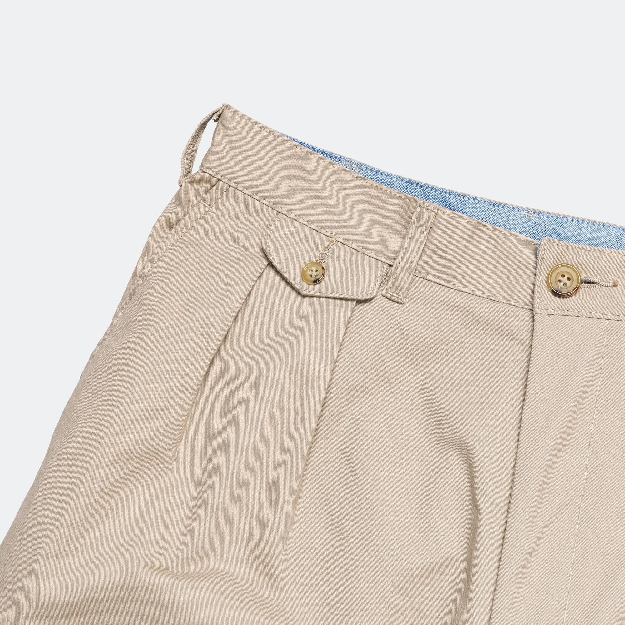 2 Pleats Trousers Twill - Khaki