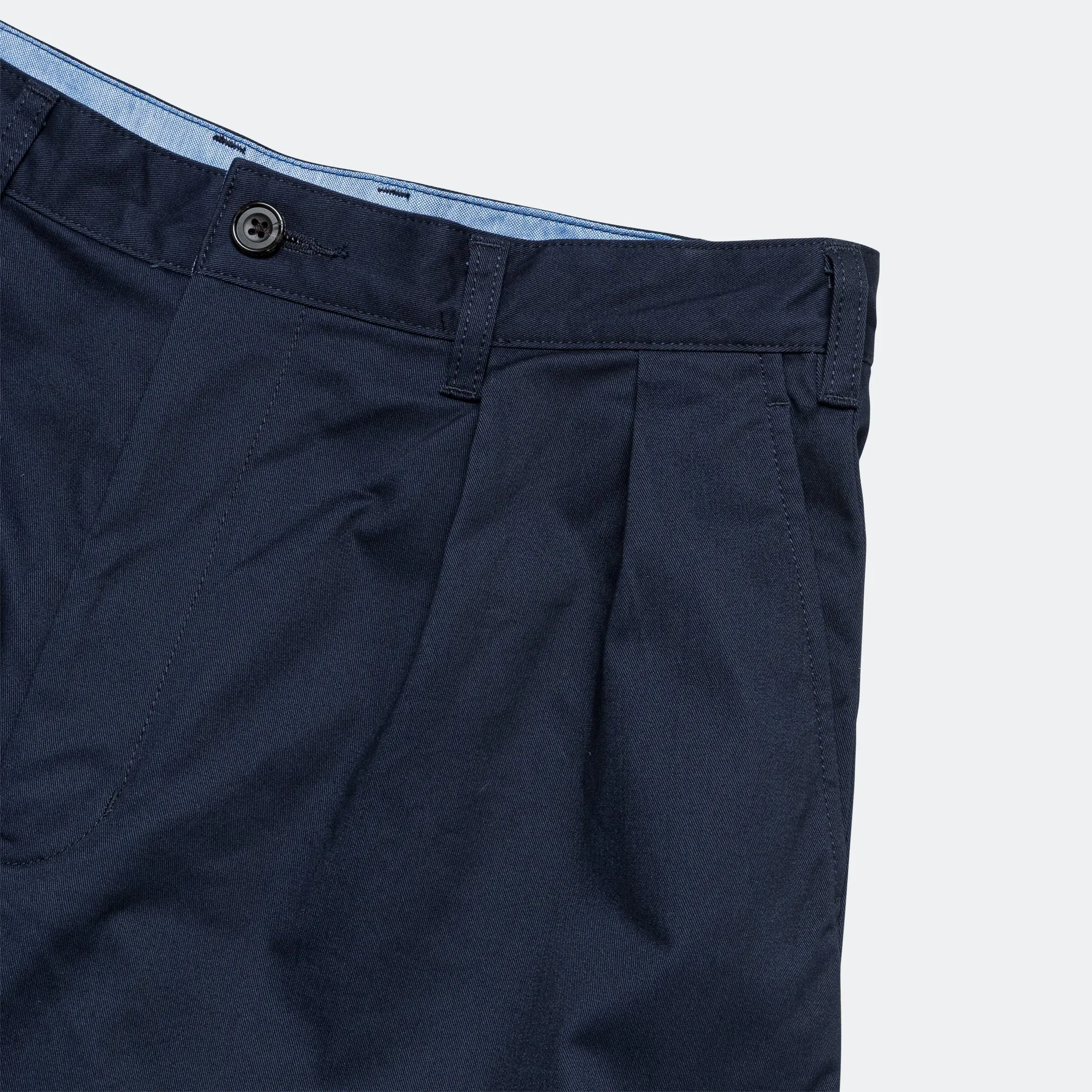 2 Pleats Trousers Twill - Navy
