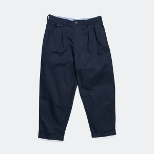2 Pleats Trousers Twill - Navy
