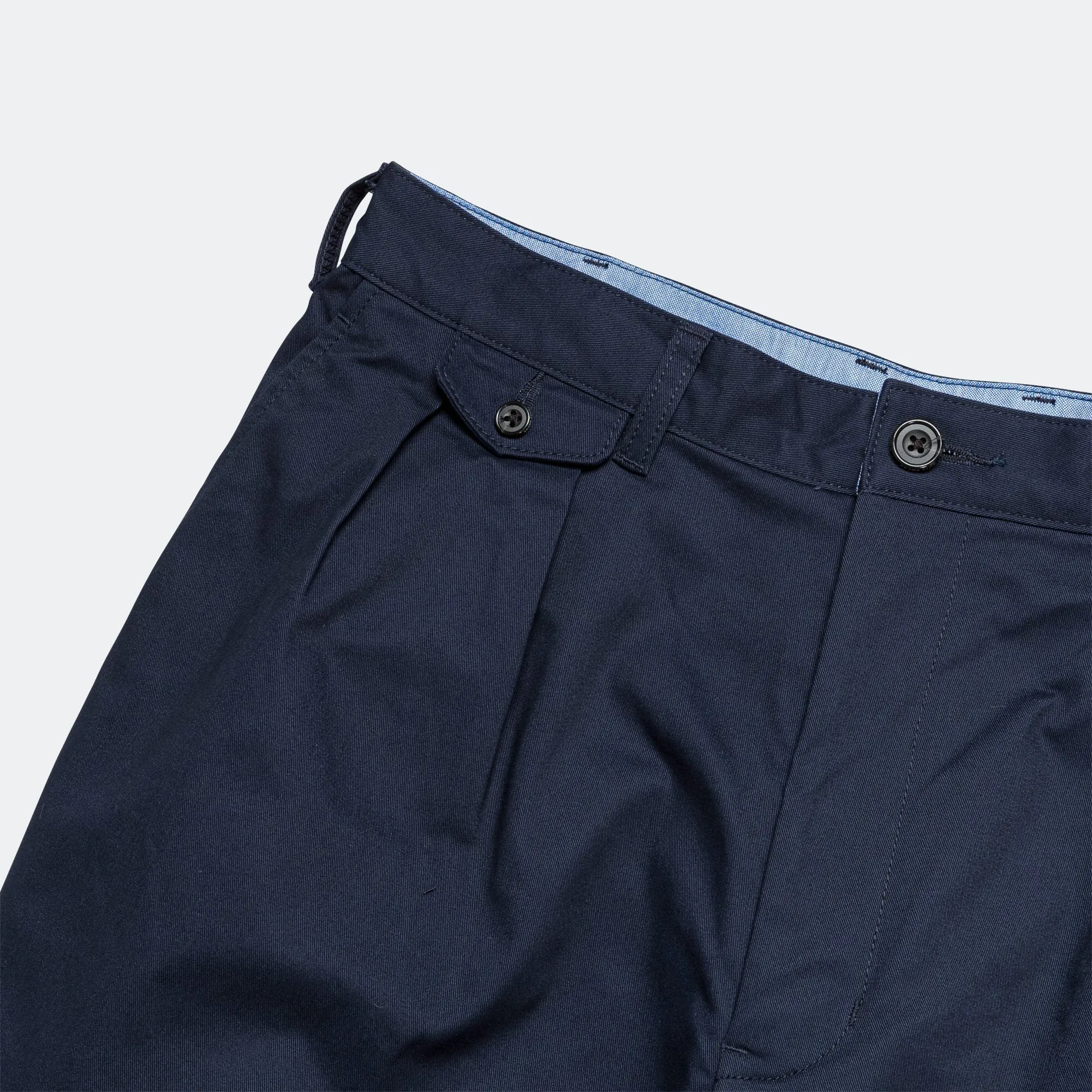 2 Pleats Trousers Twill - Navy