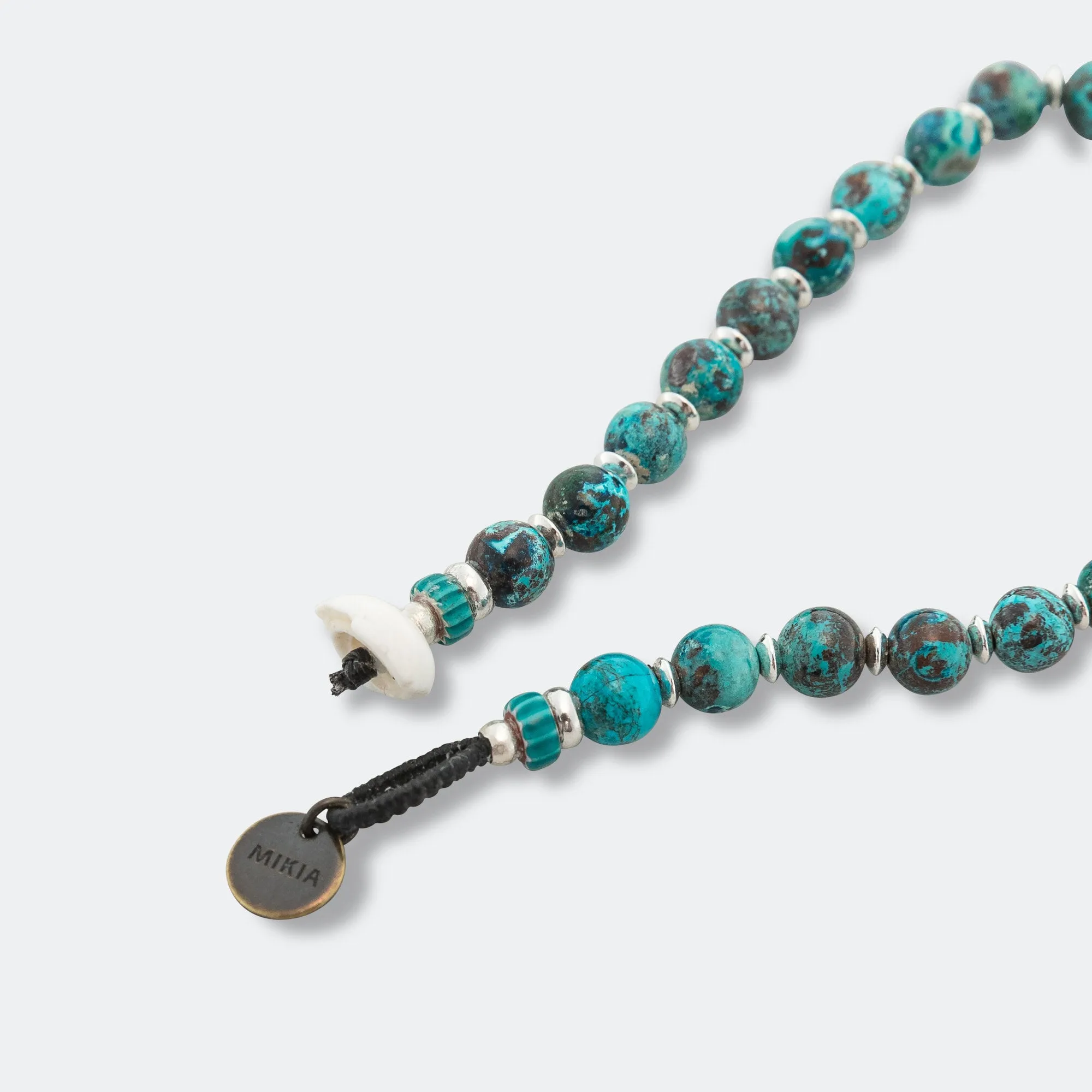 6mm Stone Bracelet - Chrysocolla/925 Silver