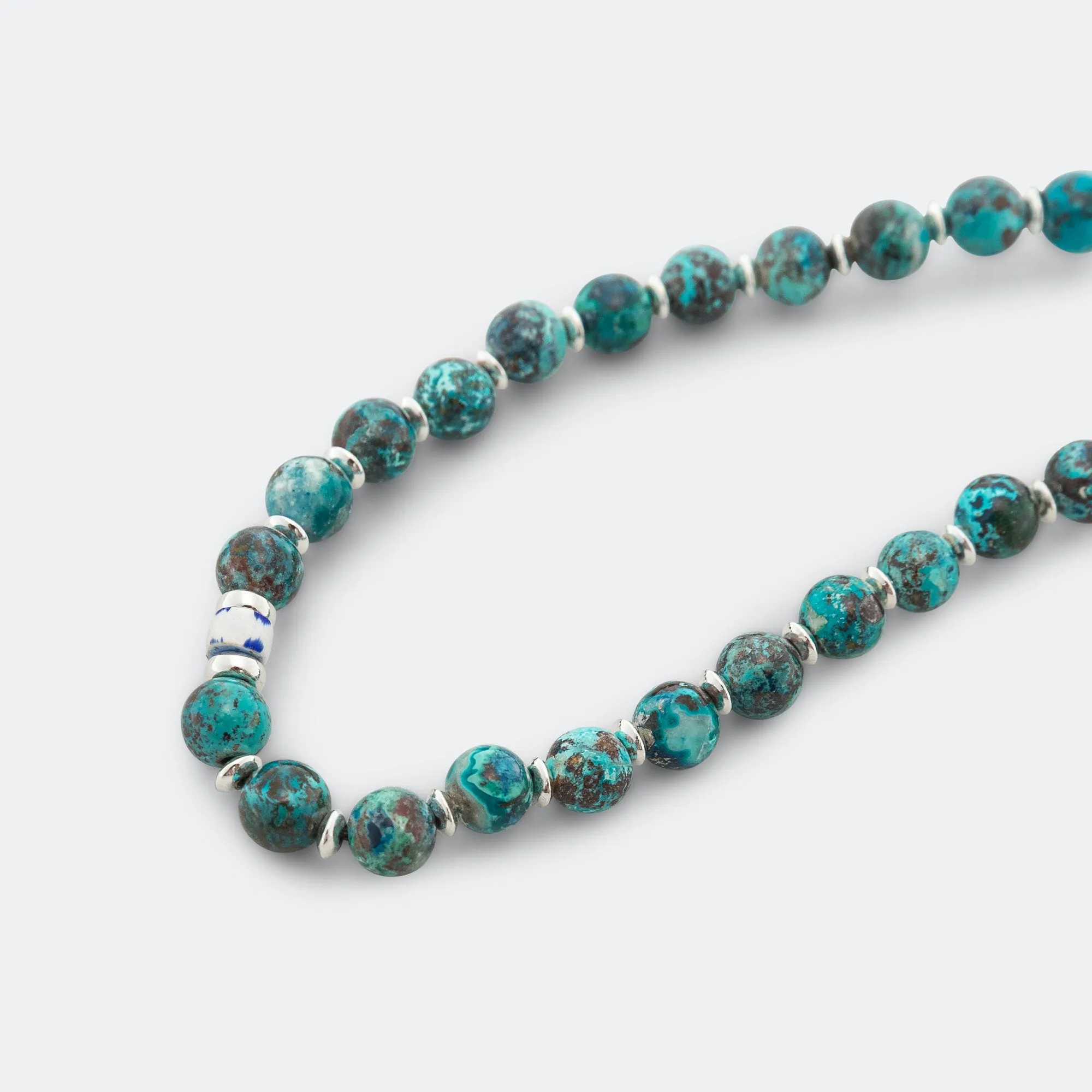 6mm Stone Bracelet - Chrysocolla/925 Silver