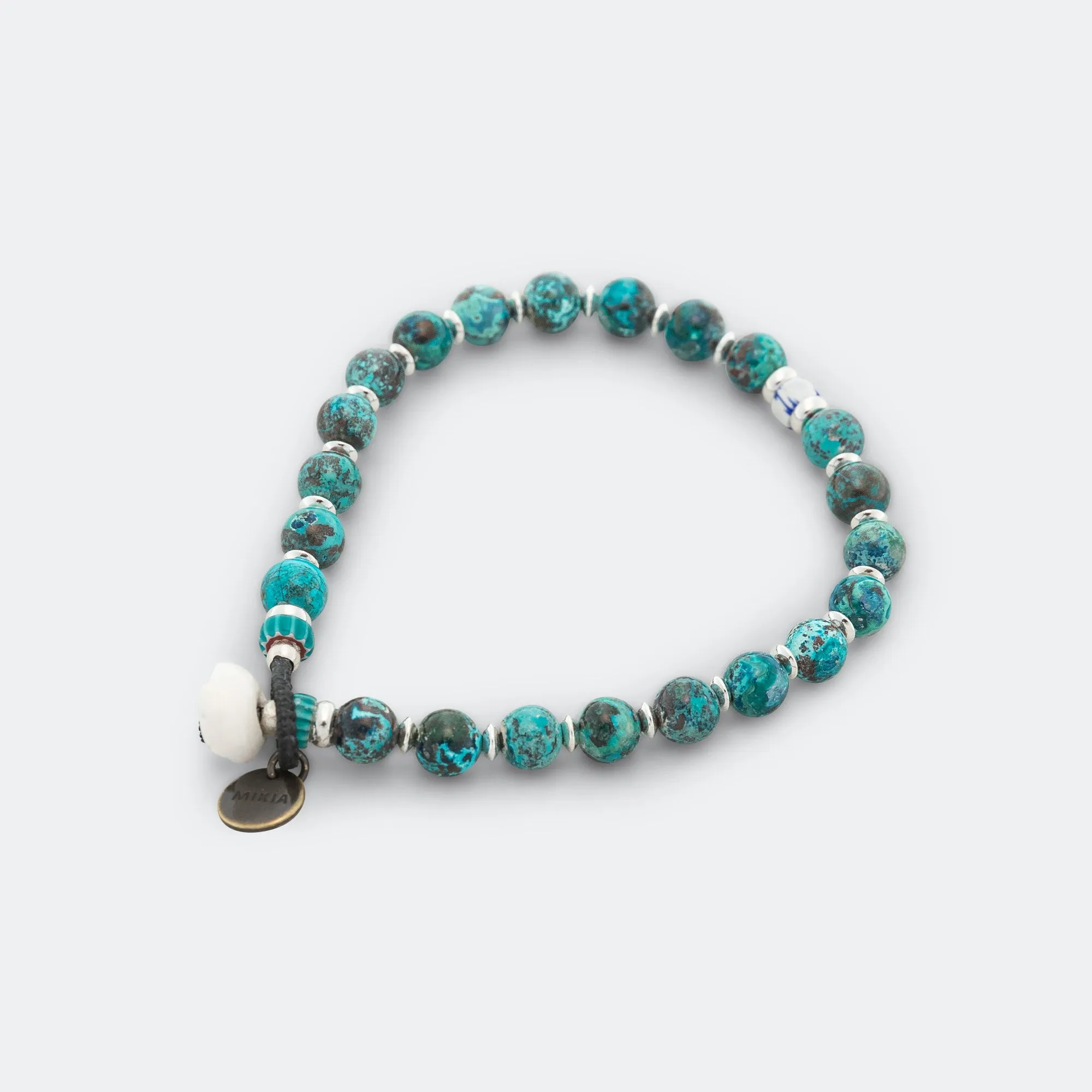 6mm Stone Bracelet - Chrysocolla/925 Silver