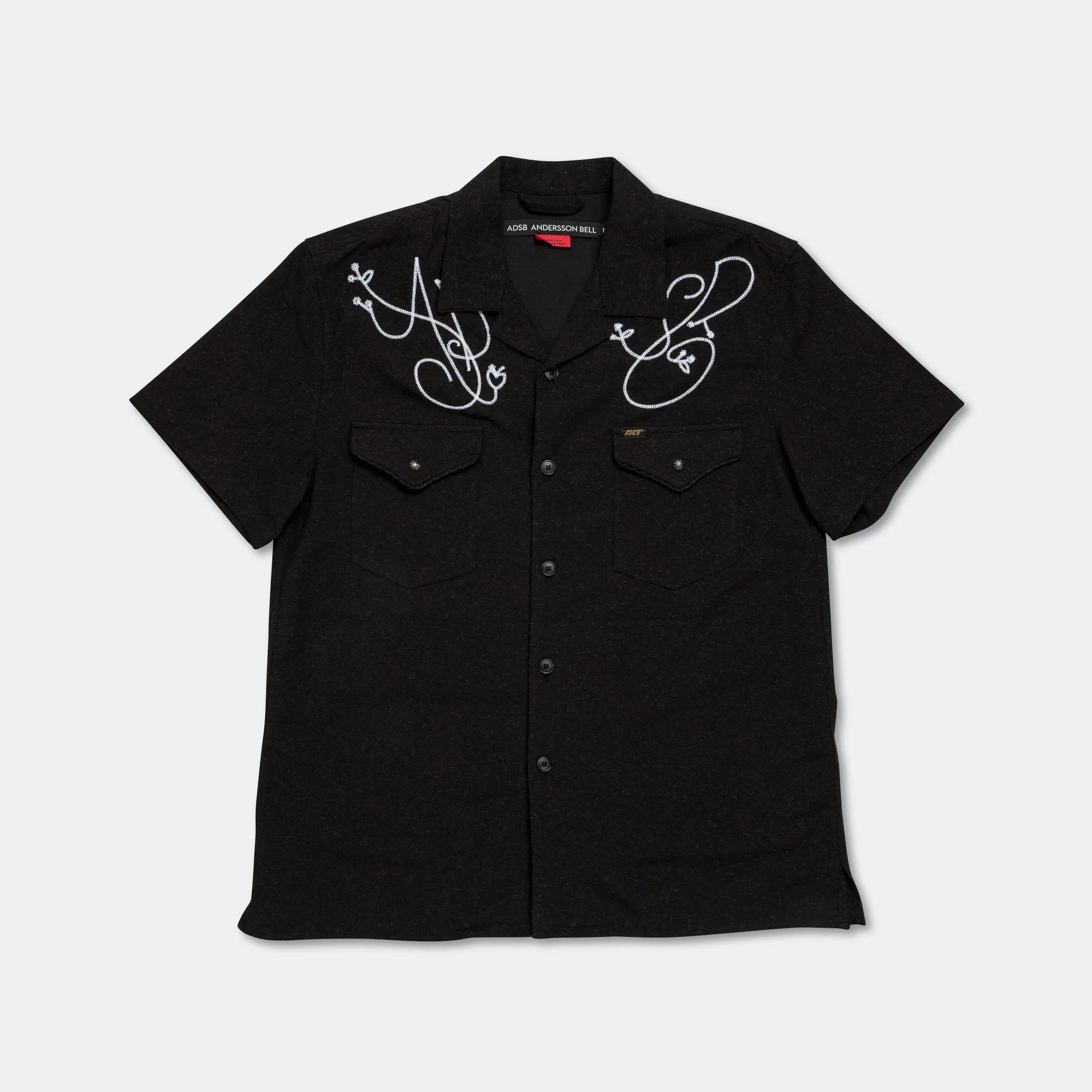 ADSB Chain Embroider Shirt - Black