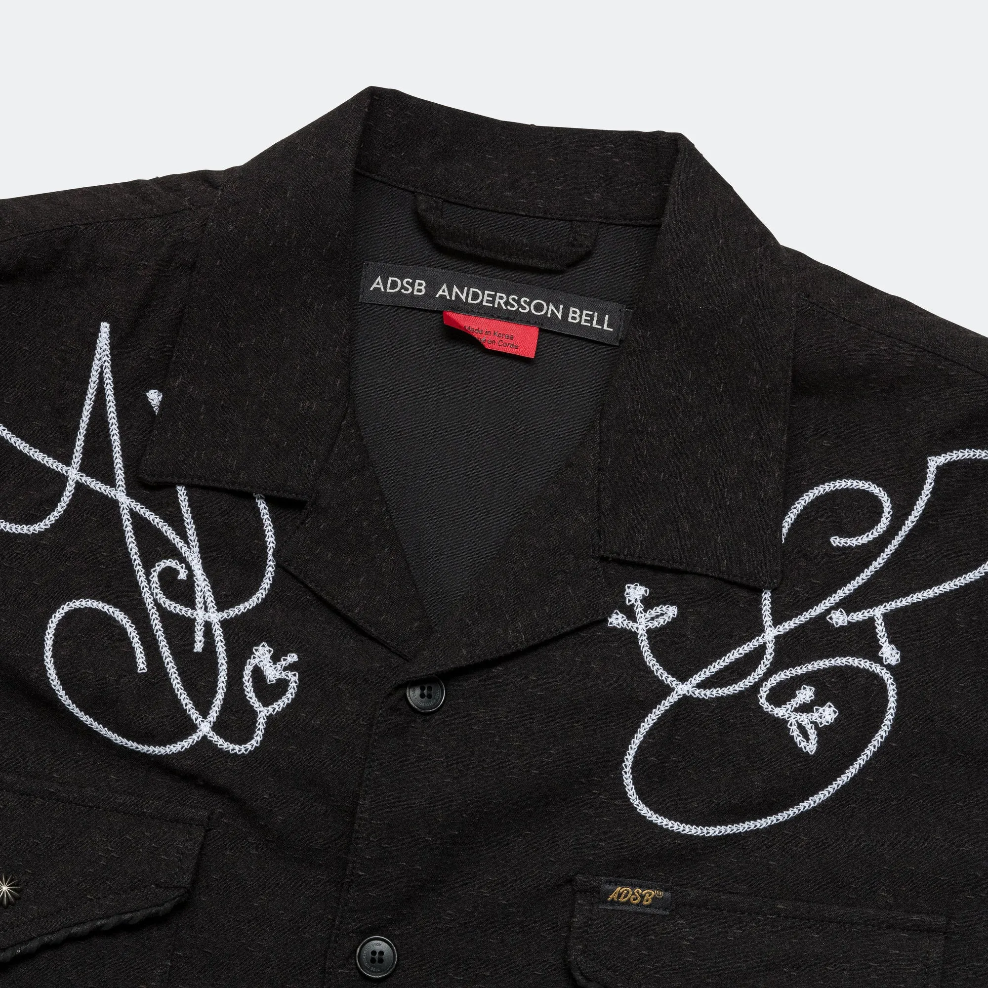 ADSB Chain Embroider Shirt - Black