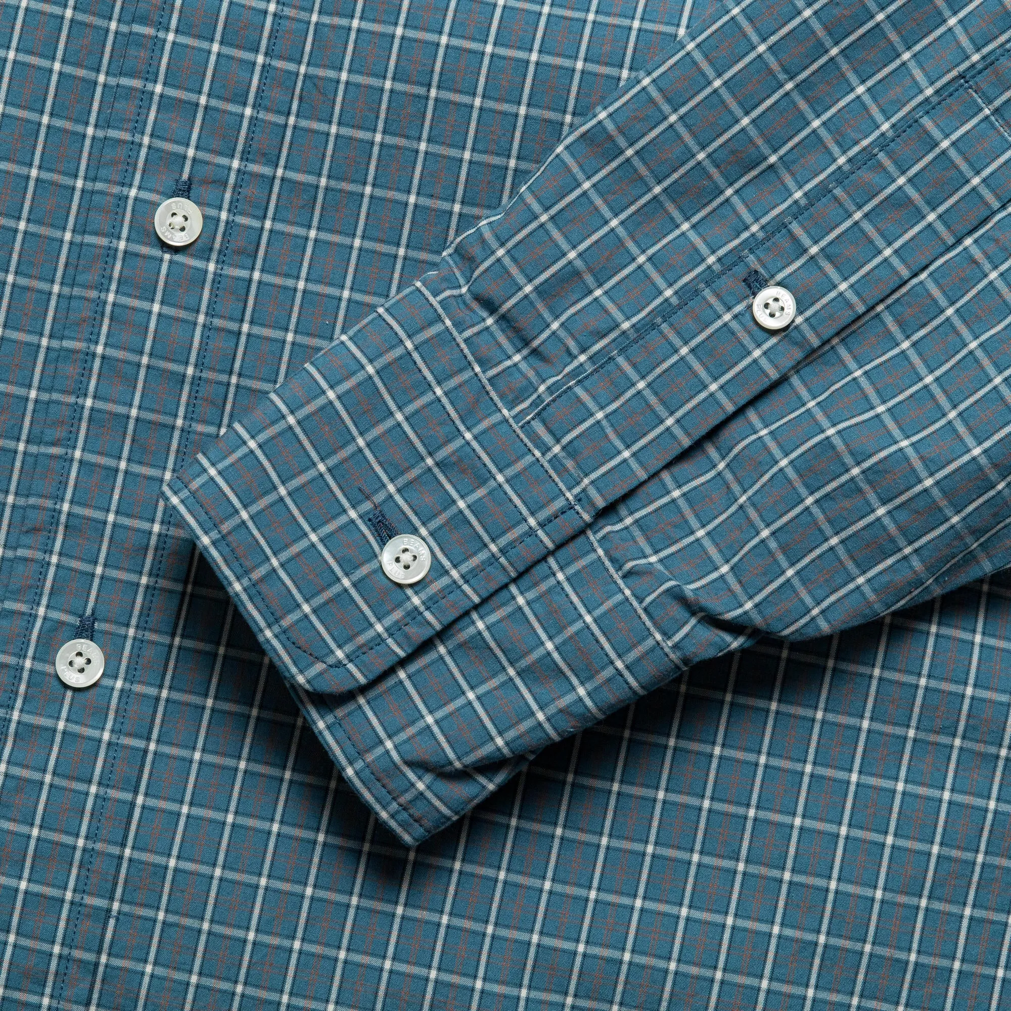 B.D. Classic-fit Typewriter Plaid Shirt - Blue