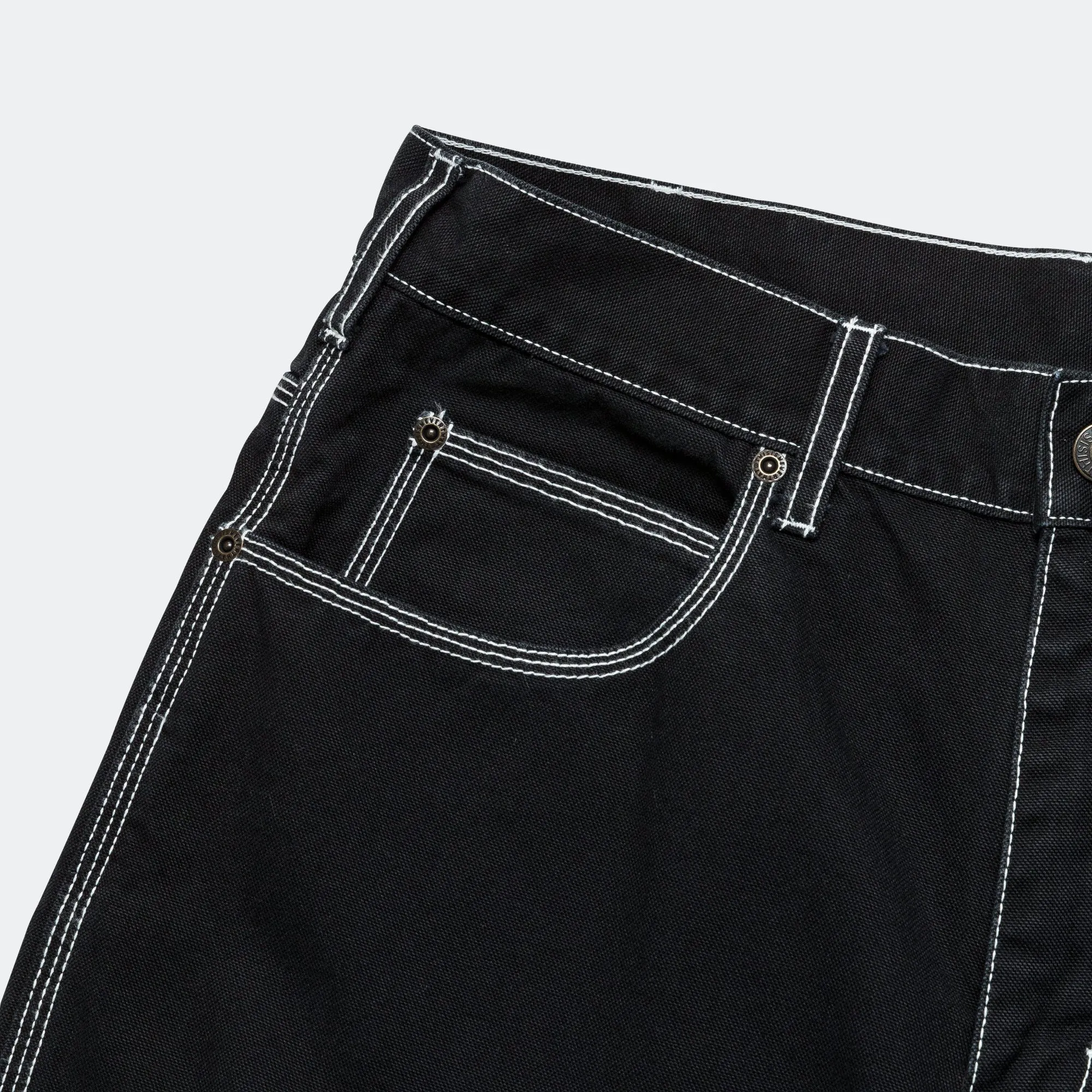 Contrast Stitch Pant - Black