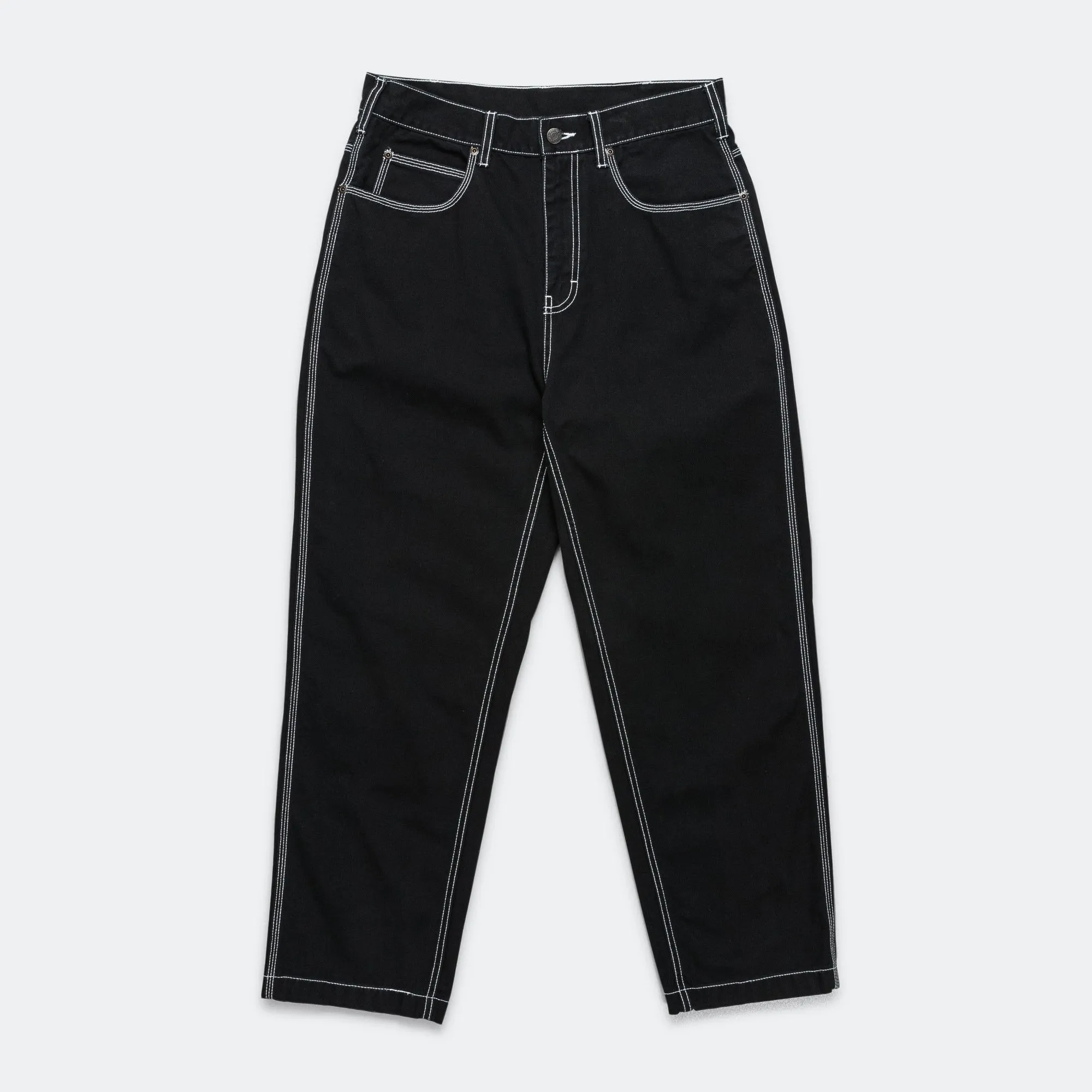 Contrast Stitch Pant - Black