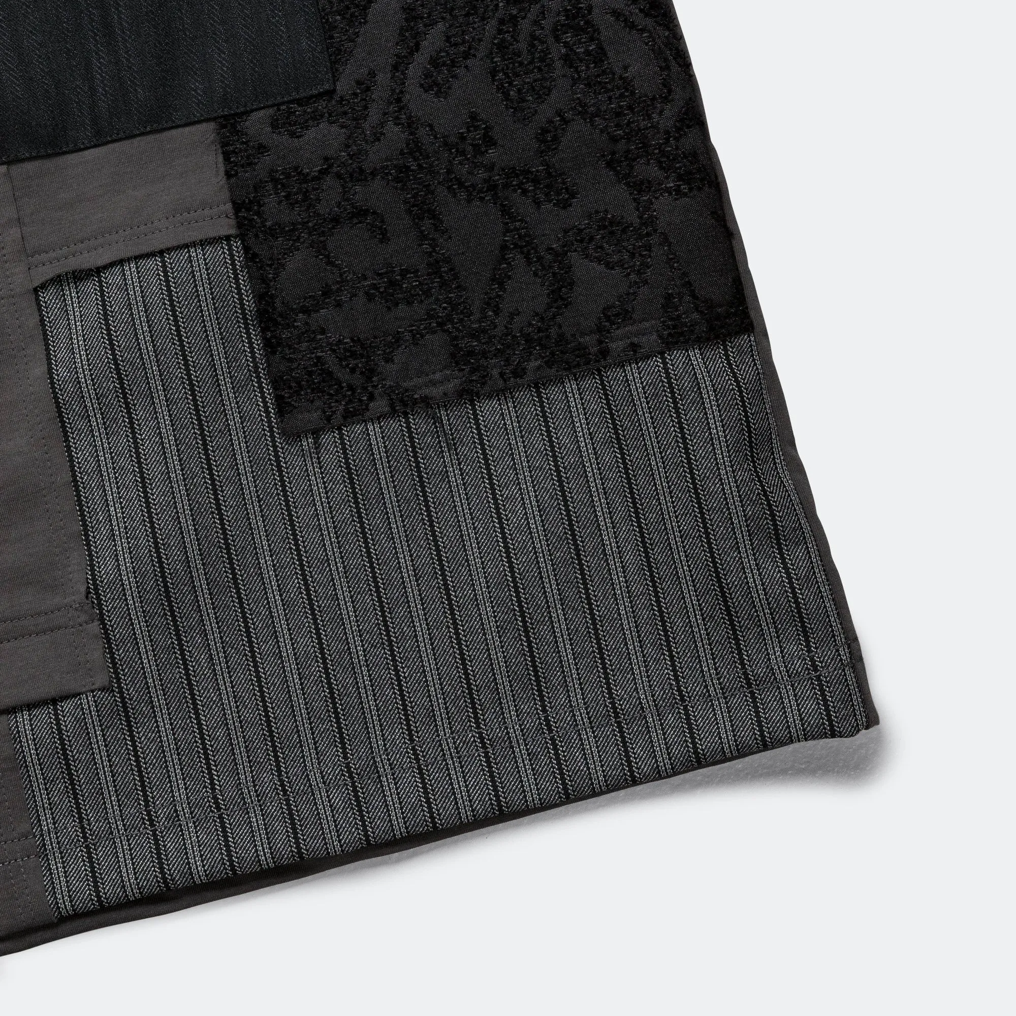 Cotton Jersey x Multi Fabrics Patchwork T-Shirt - Grey/Mix