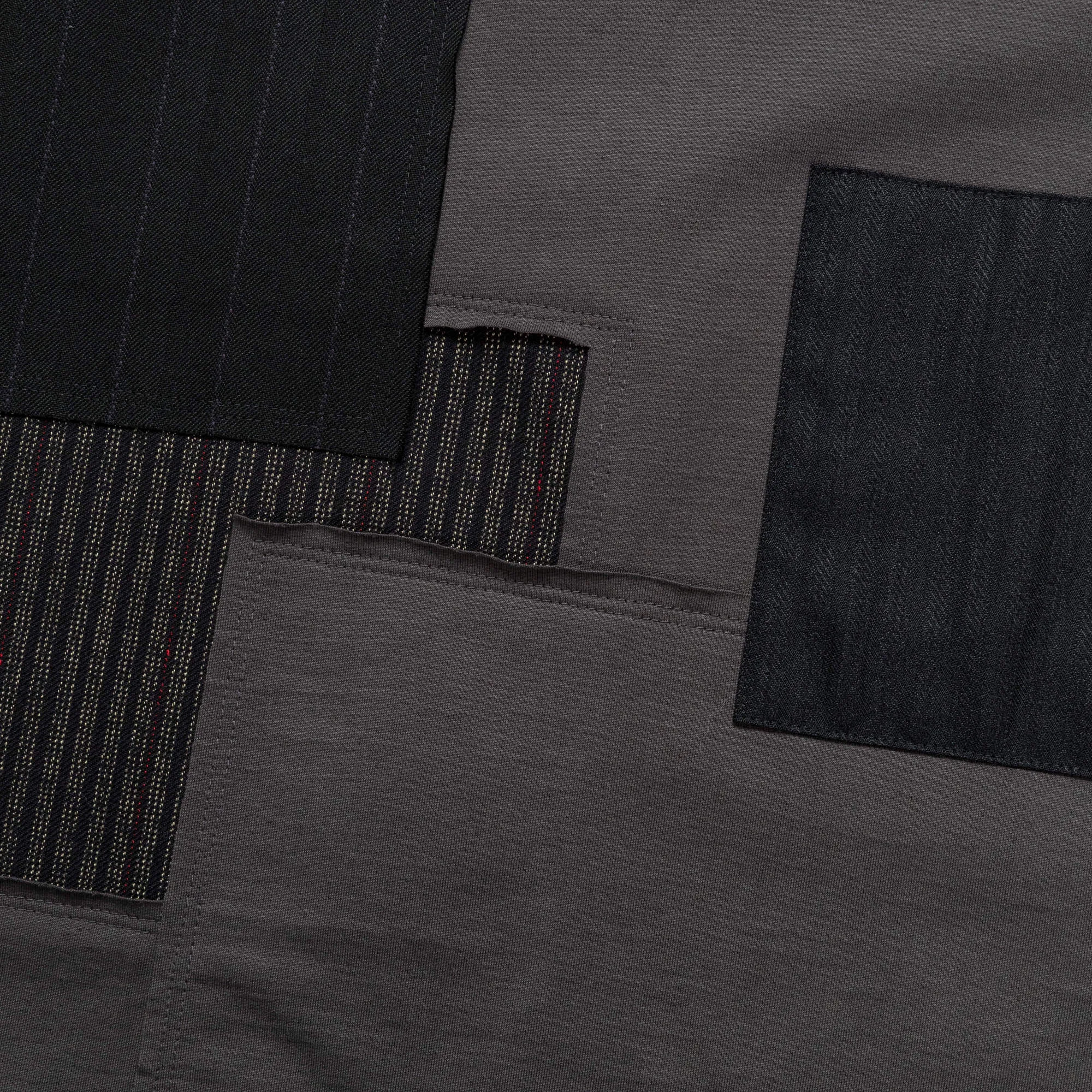 Cotton Jersey x Multi Fabrics Patchwork T-Shirt - Grey/Mix