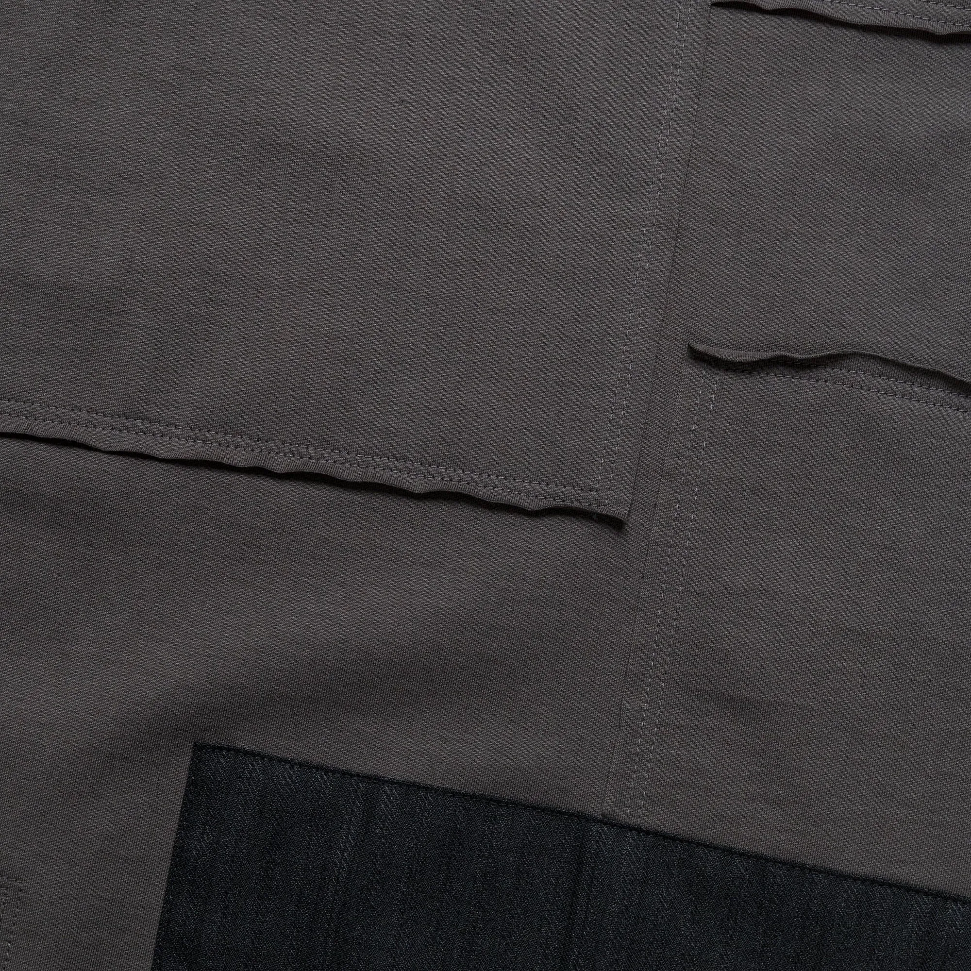 Cotton Jersey x Multi Fabrics Patchwork T-Shirt - Grey/Mix