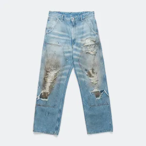 Distressed Wide-Leg Denim - Used Wash