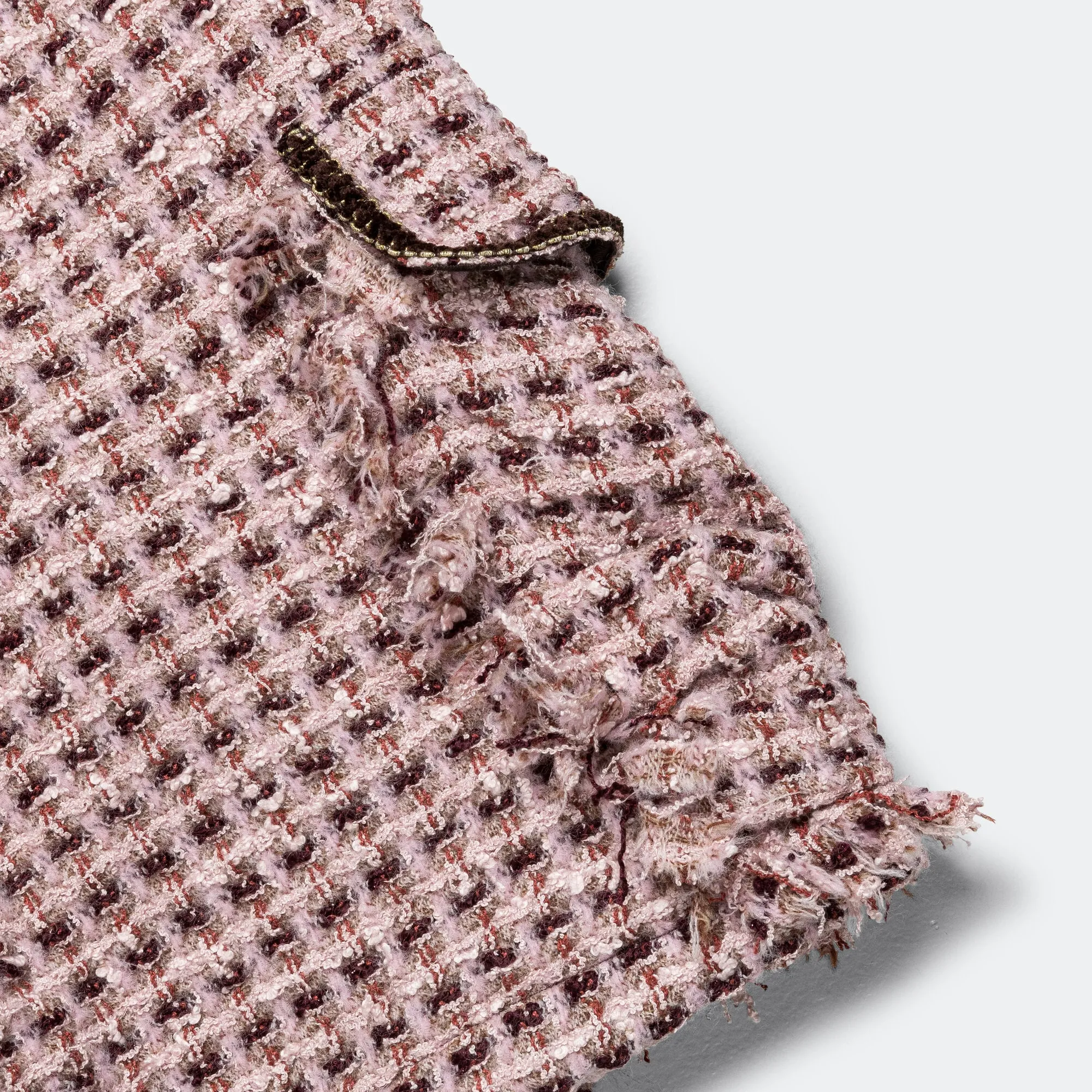 Fancy Tweed Cargo Short Pants - Pink