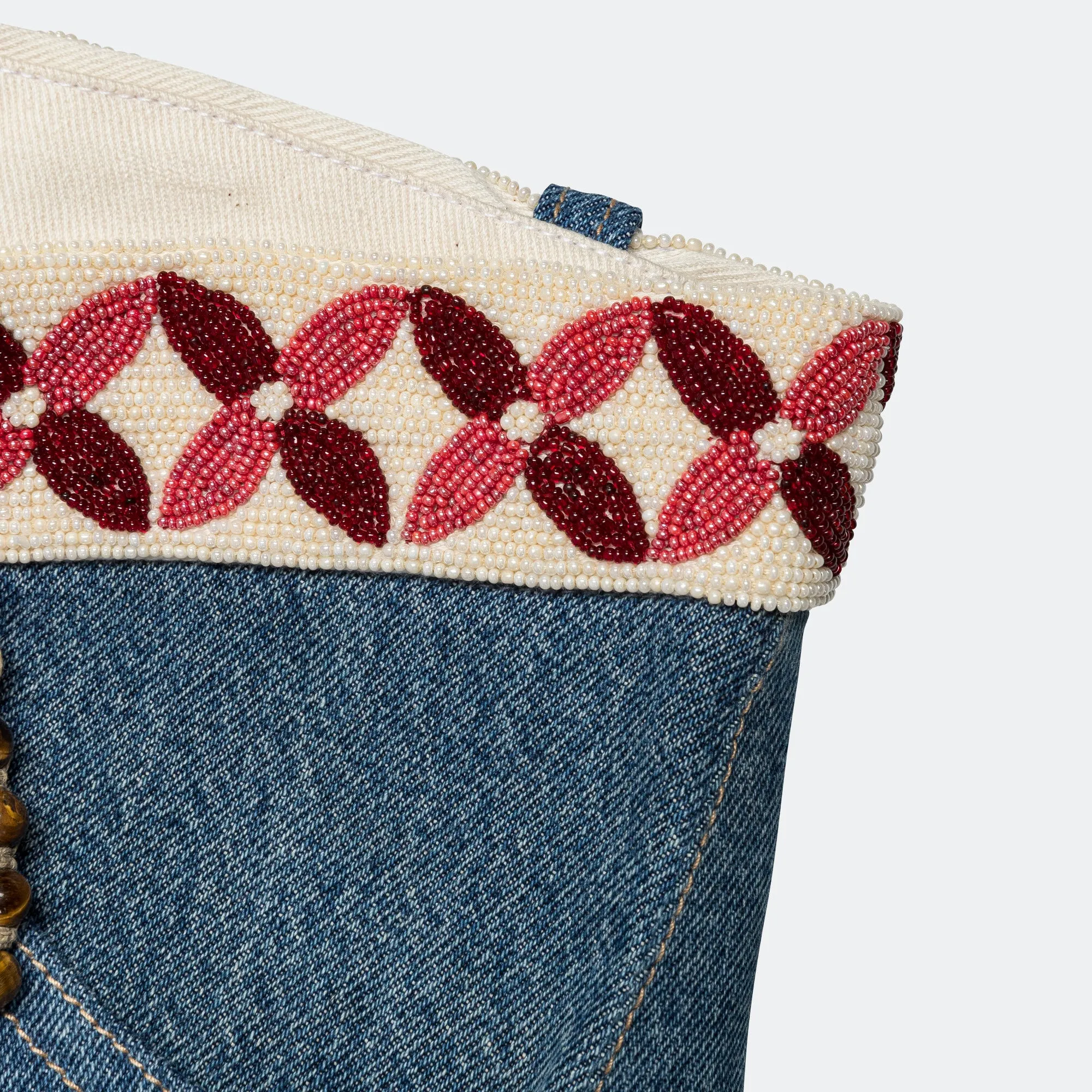 Ghuma Pant - Upcycled Denim Lightwash/Pink
