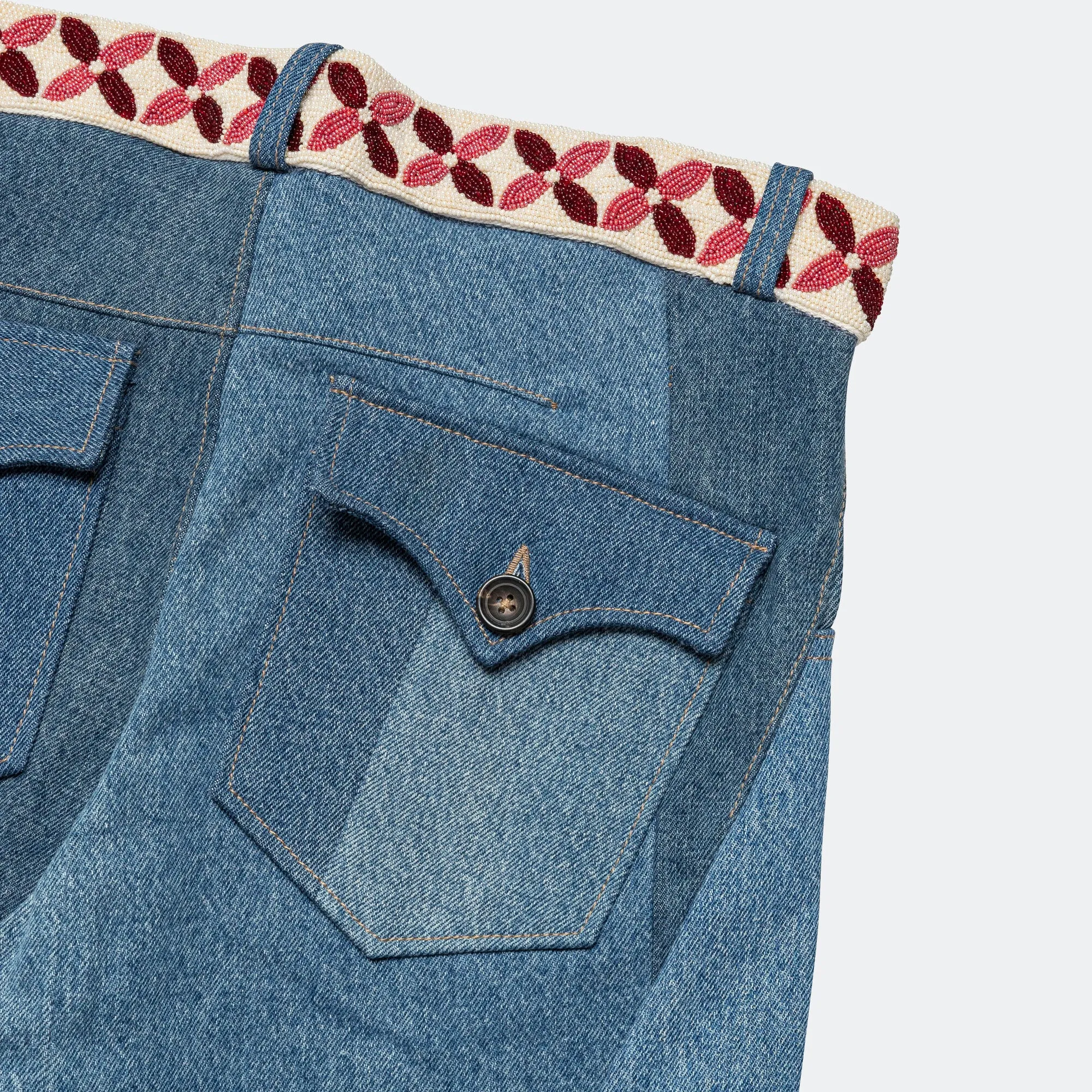 Ghuma Pant - Upcycled Denim Lightwash/Pink