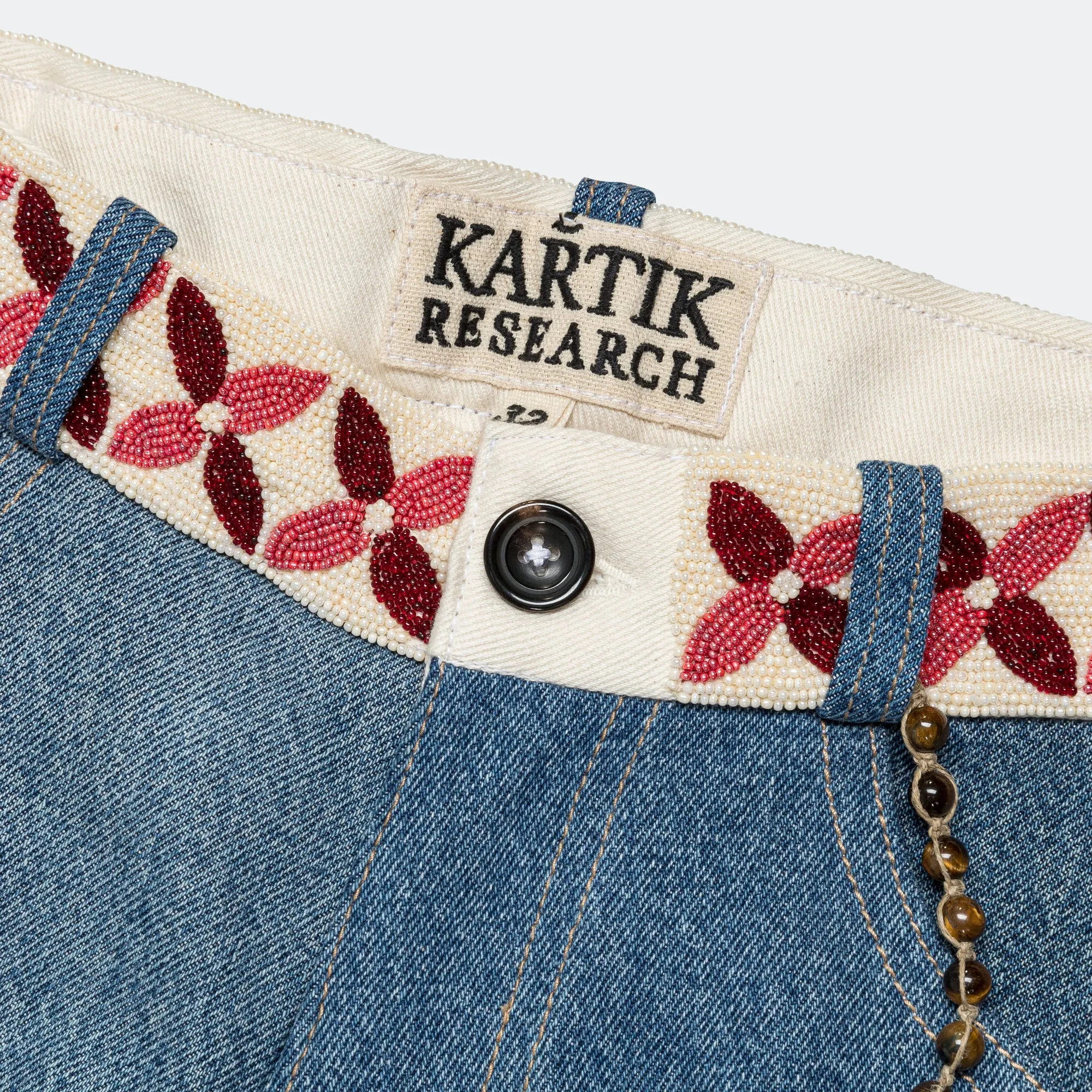 Ghuma Pant - Upcycled Denim Lightwash/Pink