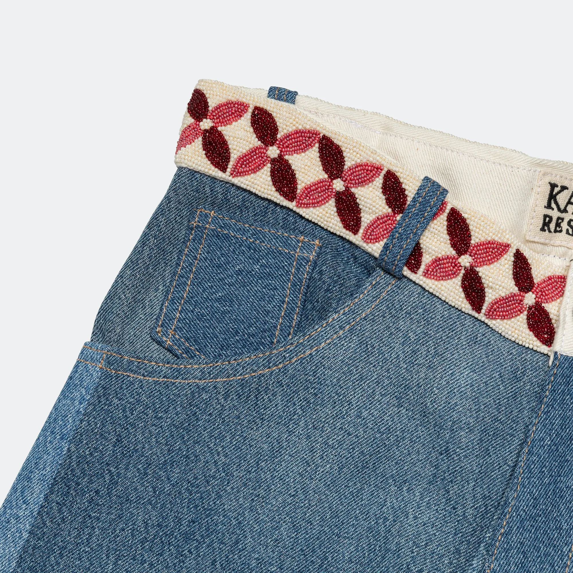 Ghuma Pant - Upcycled Denim Lightwash/Pink