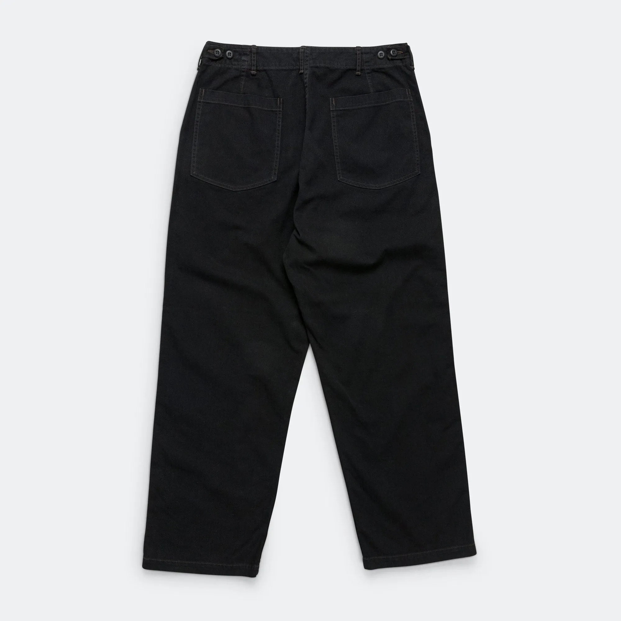 Herringbone Summer Fatigue Pants - Black