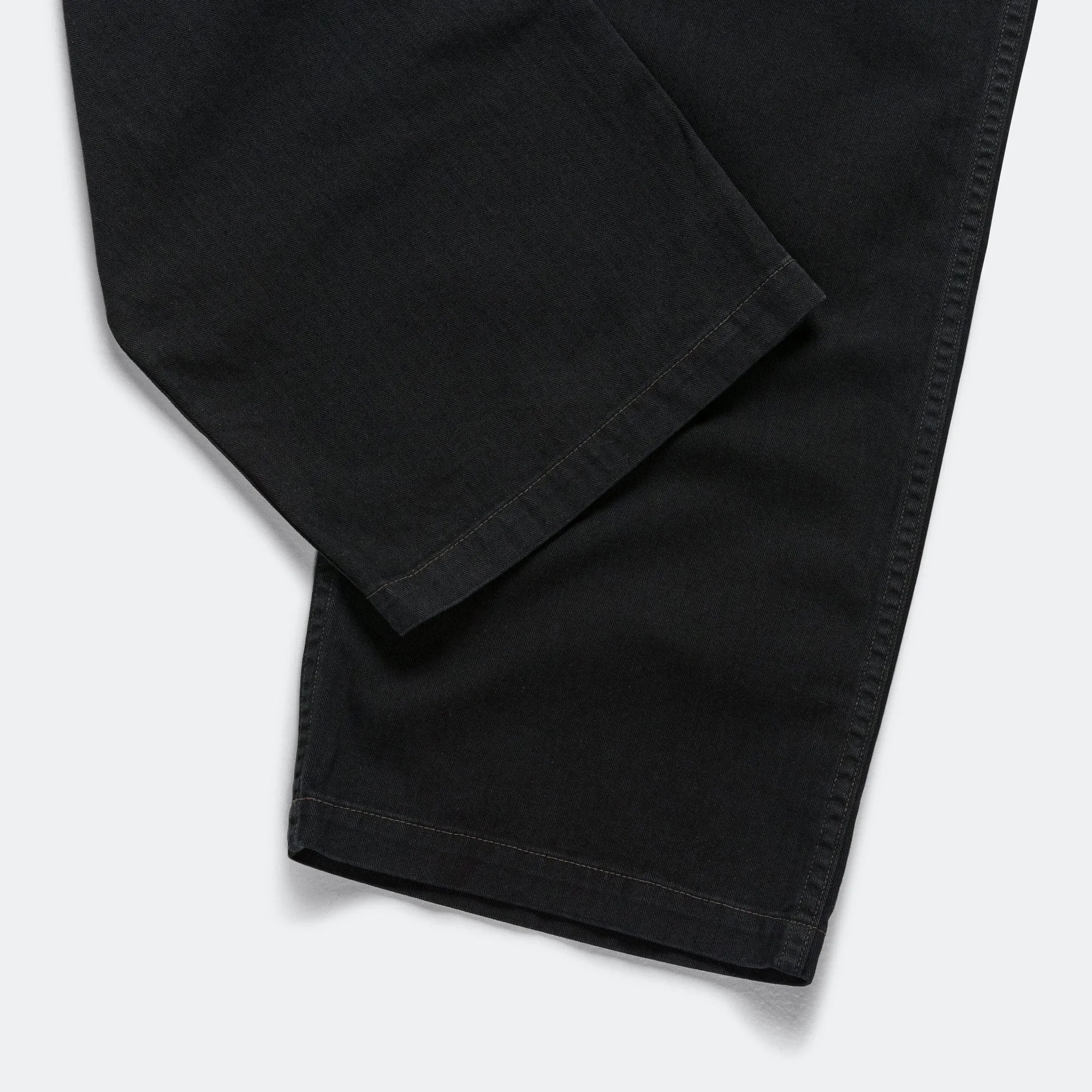 Herringbone Summer Fatigue Pants - Black
