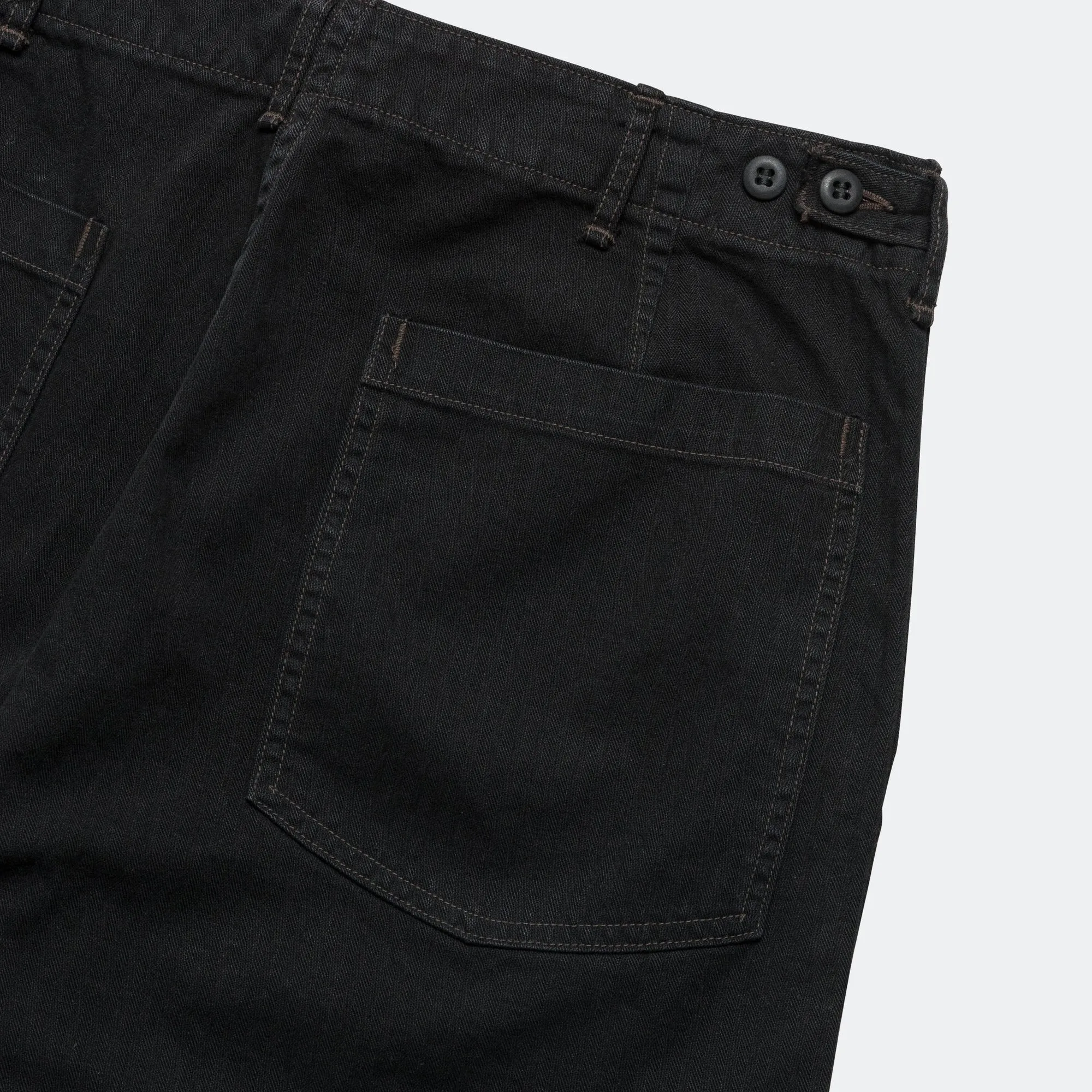Herringbone Summer Fatigue Pants - Black