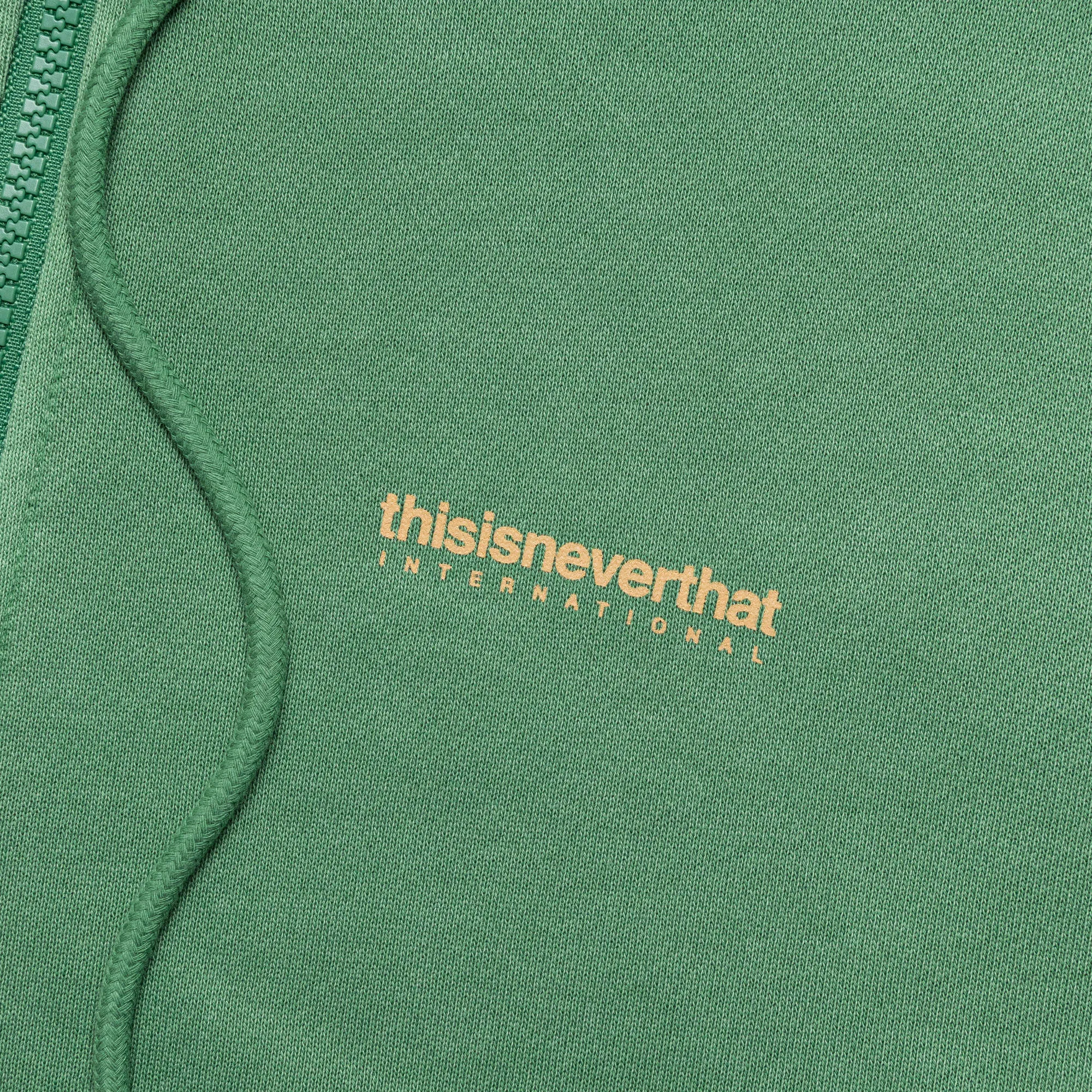 INTL. Logo Zip Up Hoodie - Deep Green
