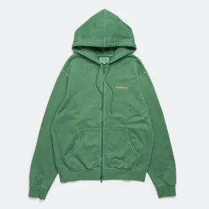 INTL. Logo Zip Up Hoodie - Deep Green
