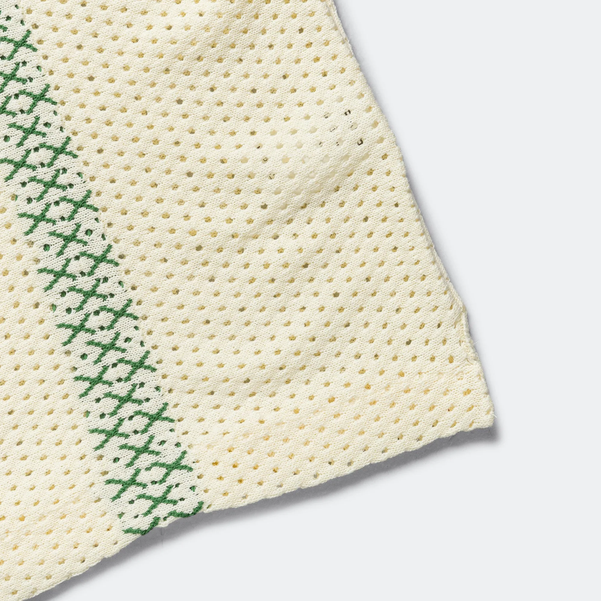 Knit Polo Mesh Stripe - Off White