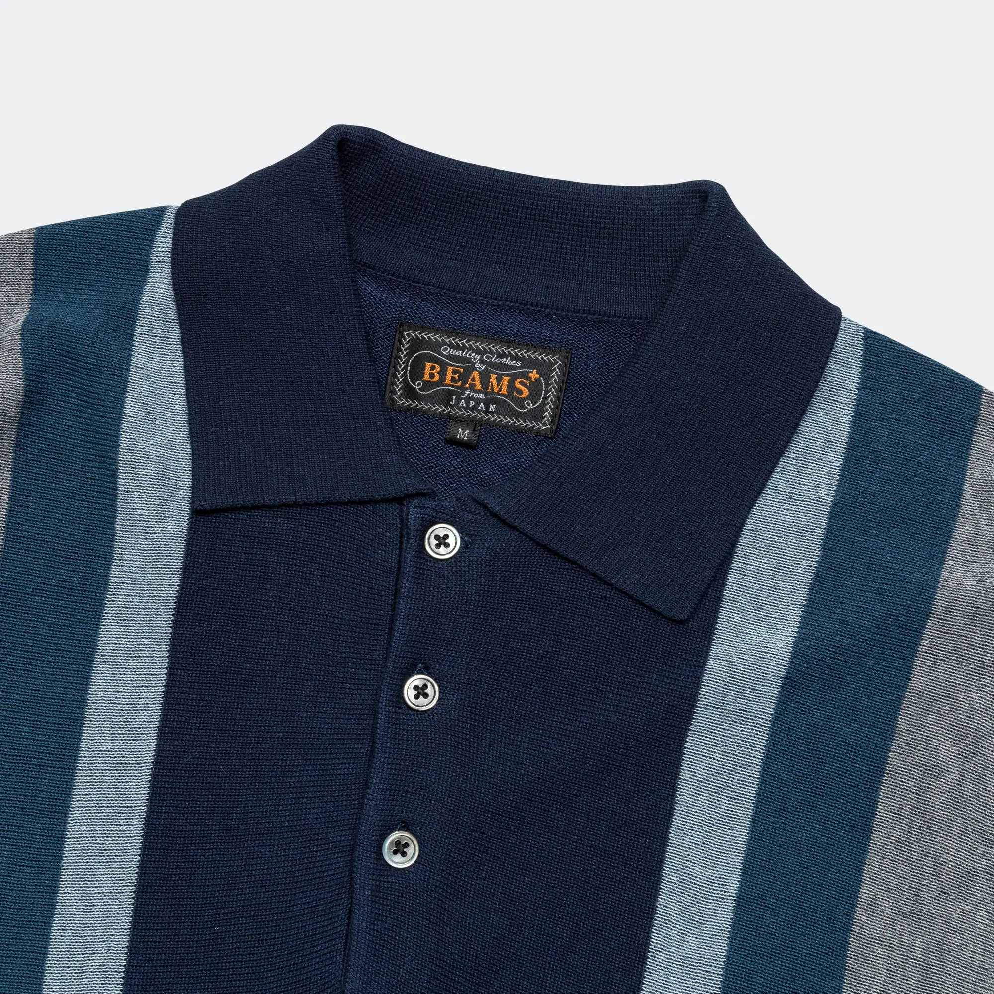 Knit Polo Stripe Argyle - Navy