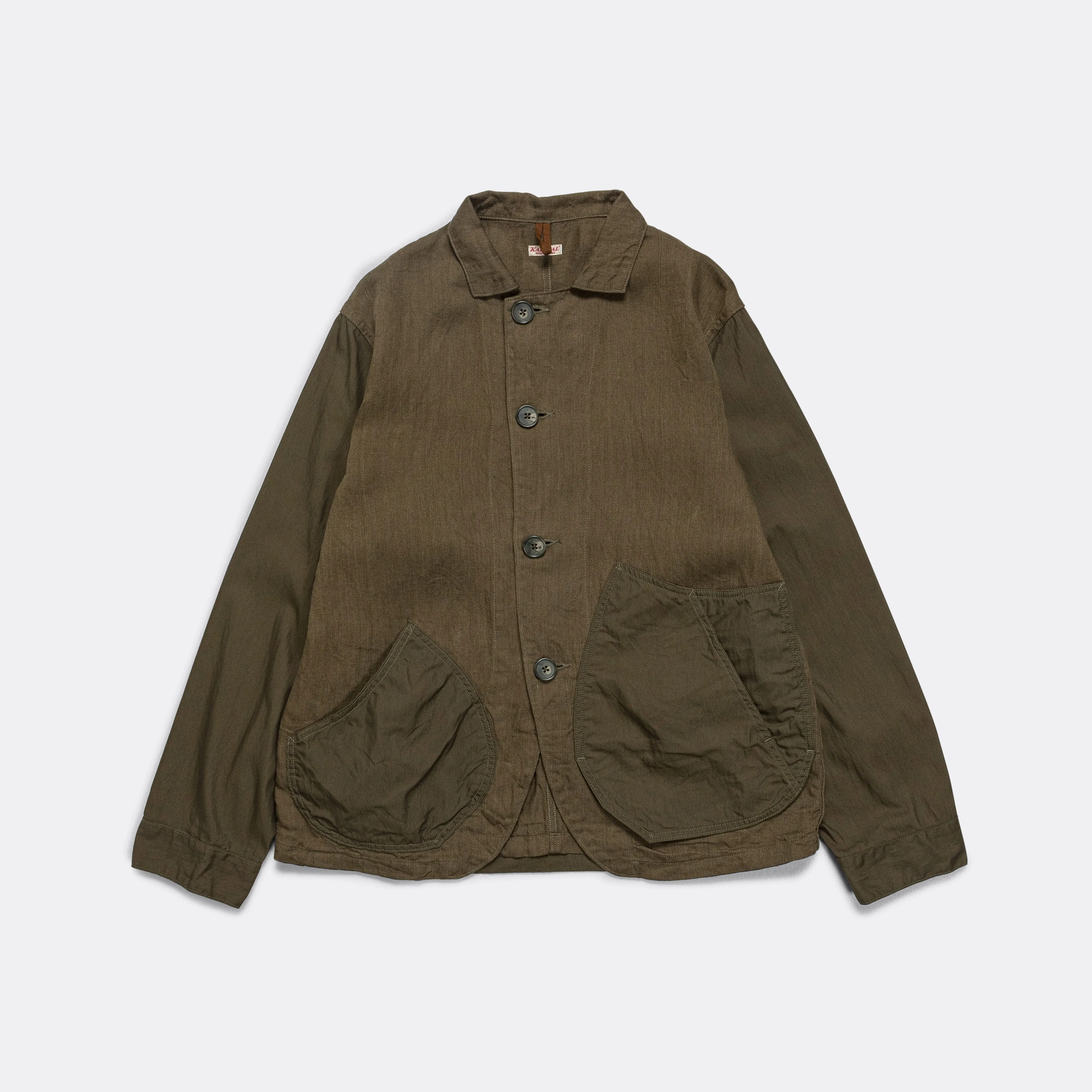 Linen Chino Cloth x Gabardine RINGOMAN Coverall - Khaki