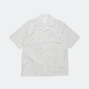 Mads Poplin Stripe SS - Ecru