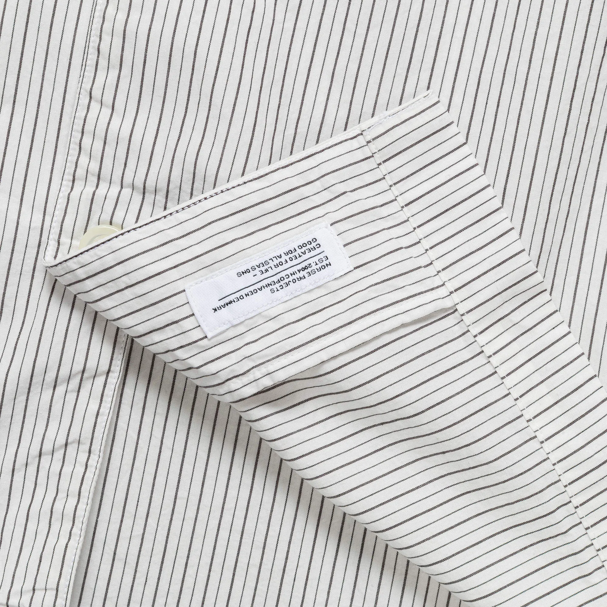 Mads Poplin Stripe SS - Ecru