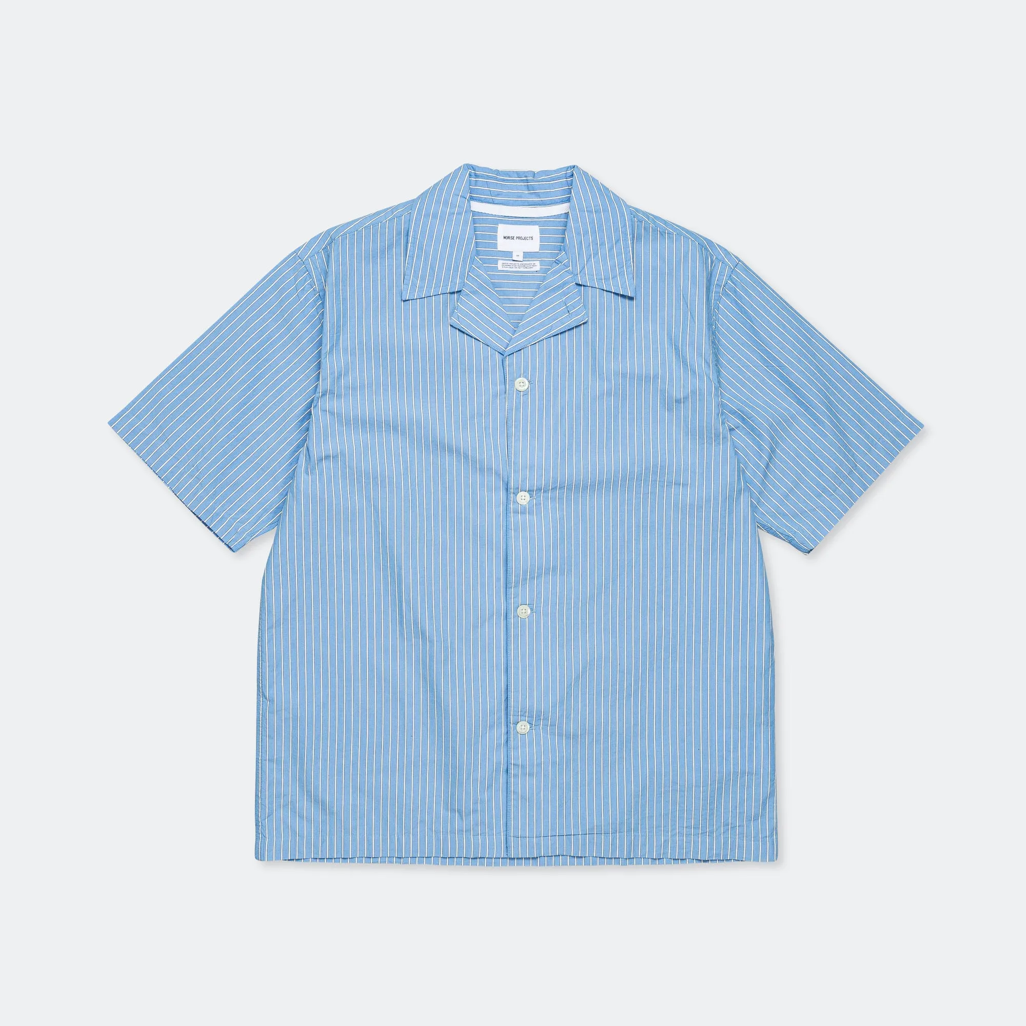 Mads Poplin Stripe SS - Navy