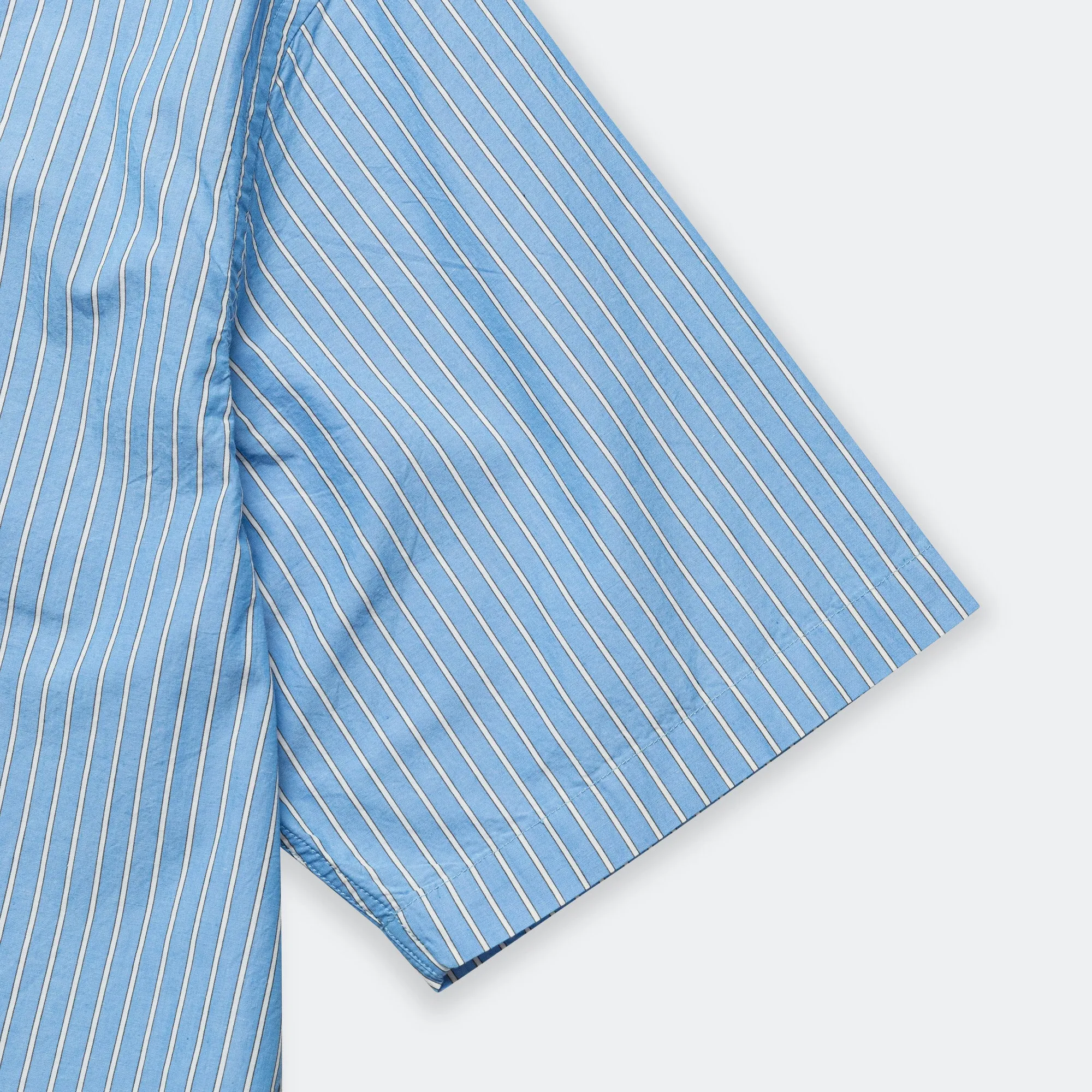 Mads Poplin Stripe SS - Navy