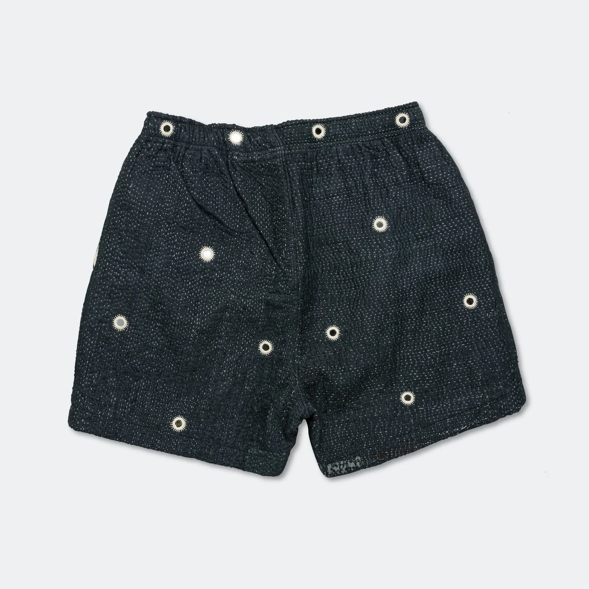 Mirror Shorts - Vintage Kantha Indigo/Ecru