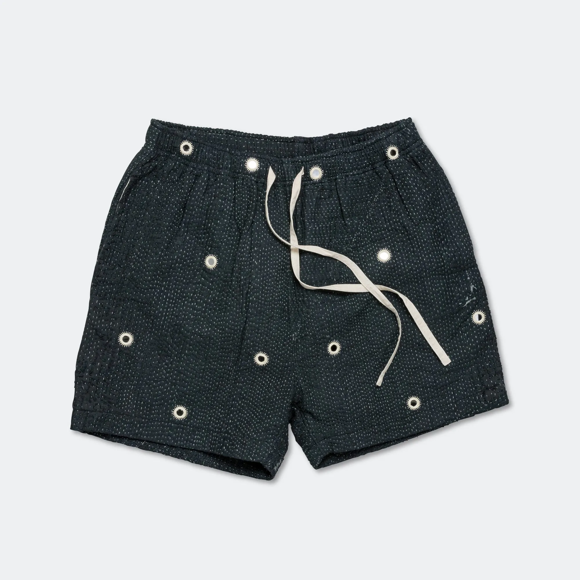 Mirror Shorts - Vintage Kantha Indigo/Ecru