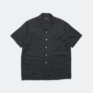 Open Collar Washable Wool Plaid - Green