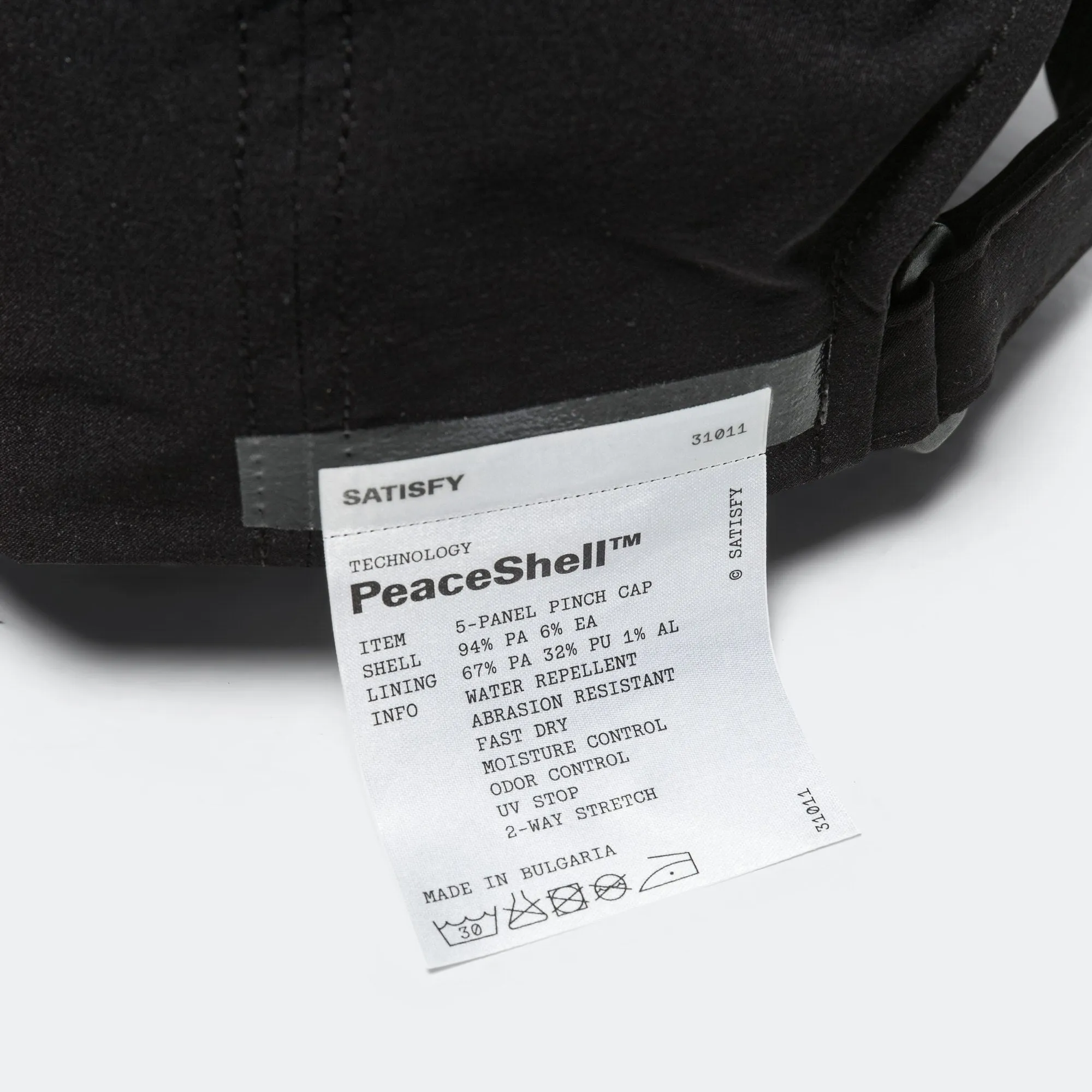 PeaceShell 5-Panel Pinch Cap - Black