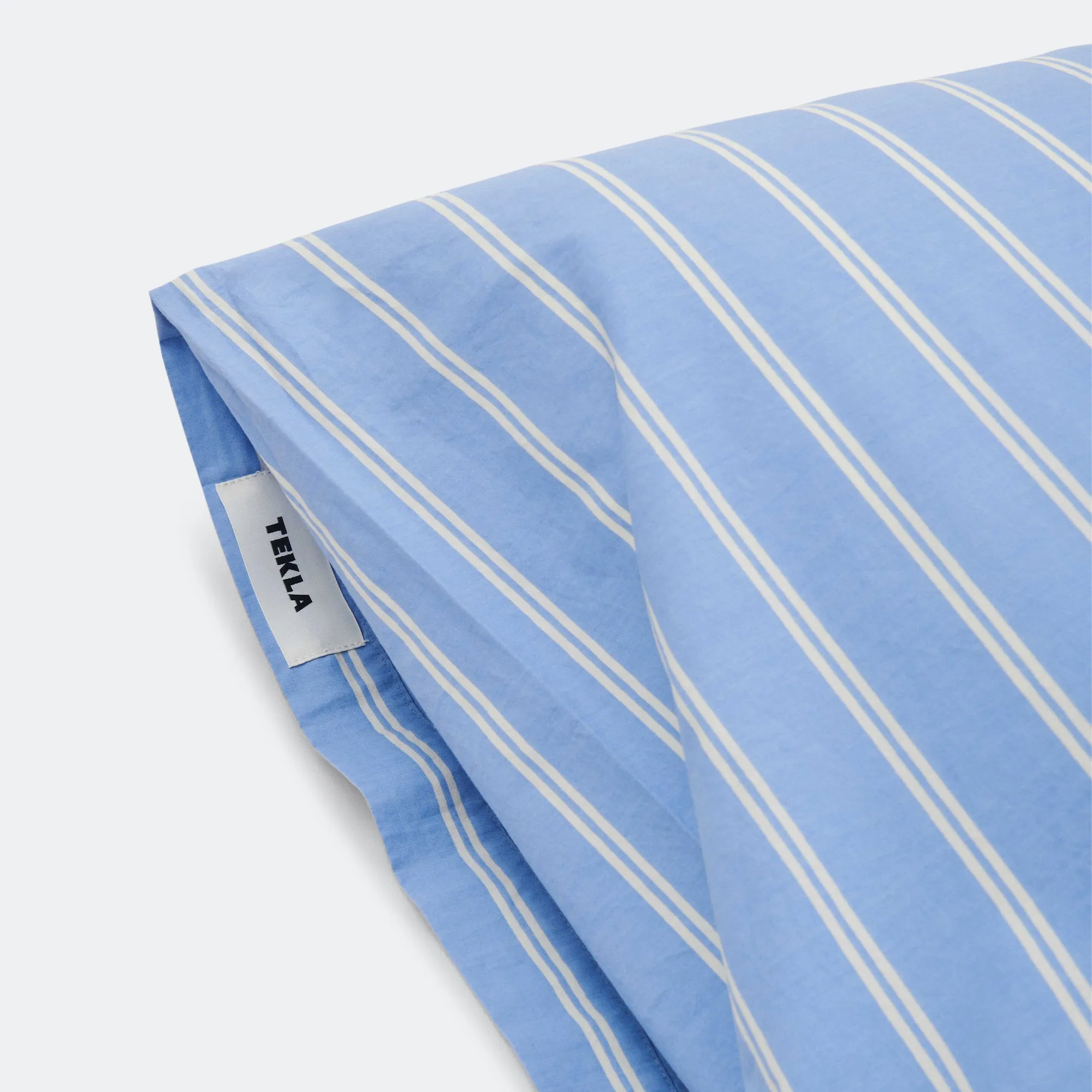 Percale Pillow Case - Island Blue Stripes