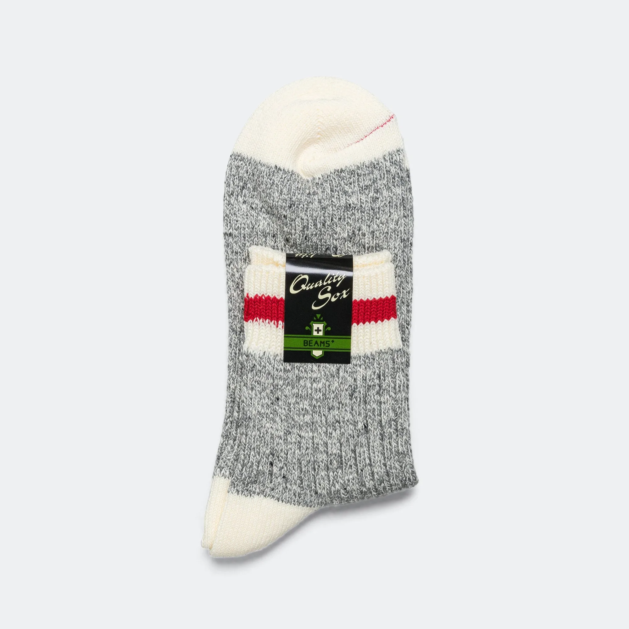 Rag Socks 1/4 - Grey/Red