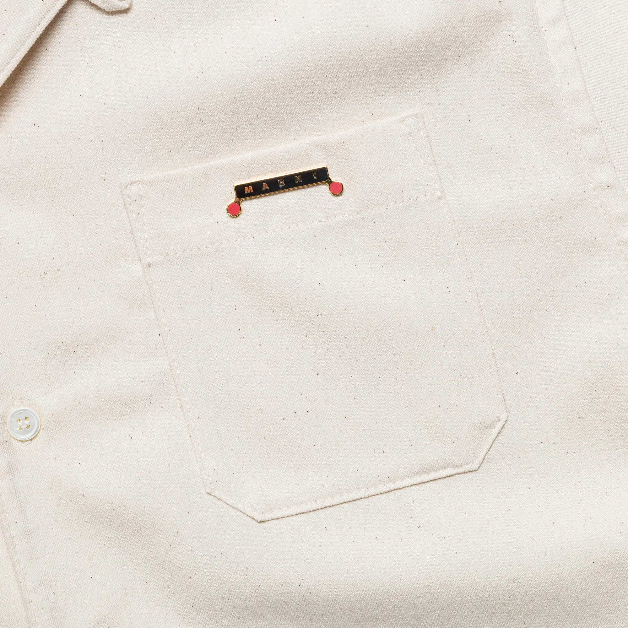 Short Sleeve Cotton Shirt - Bone