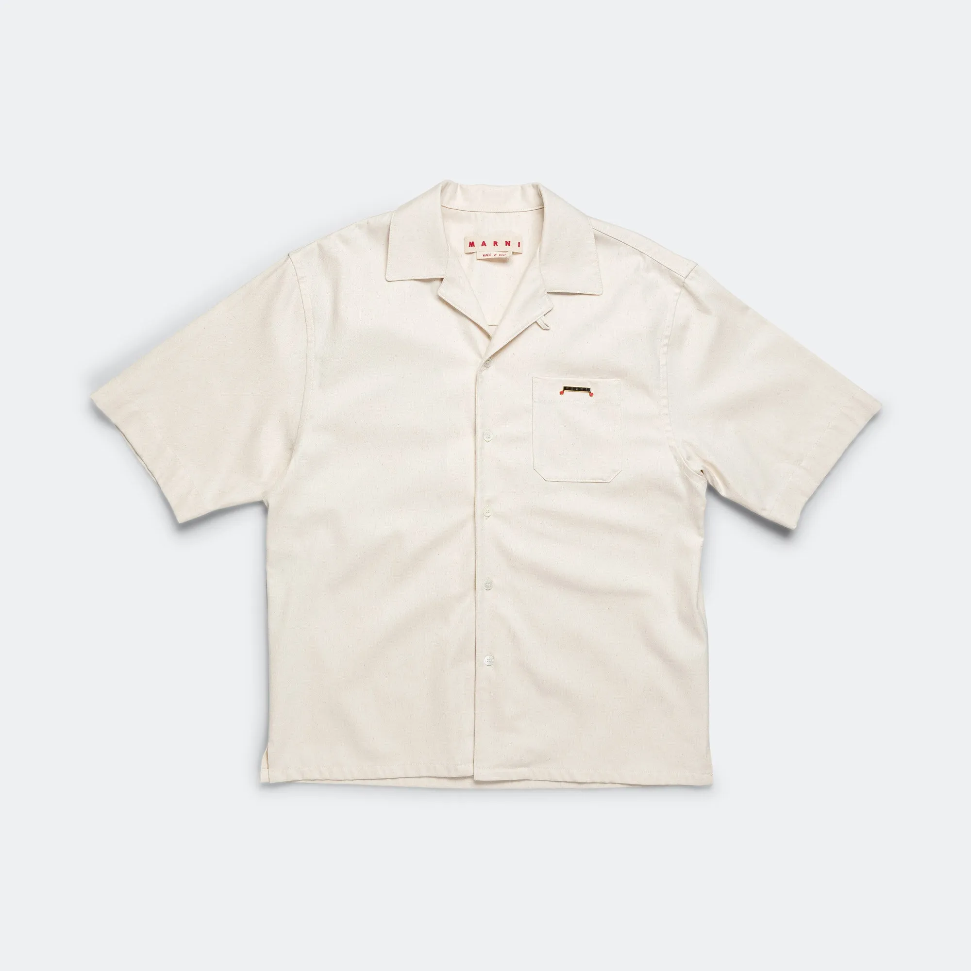 Short Sleeve Cotton Shirt - Bone