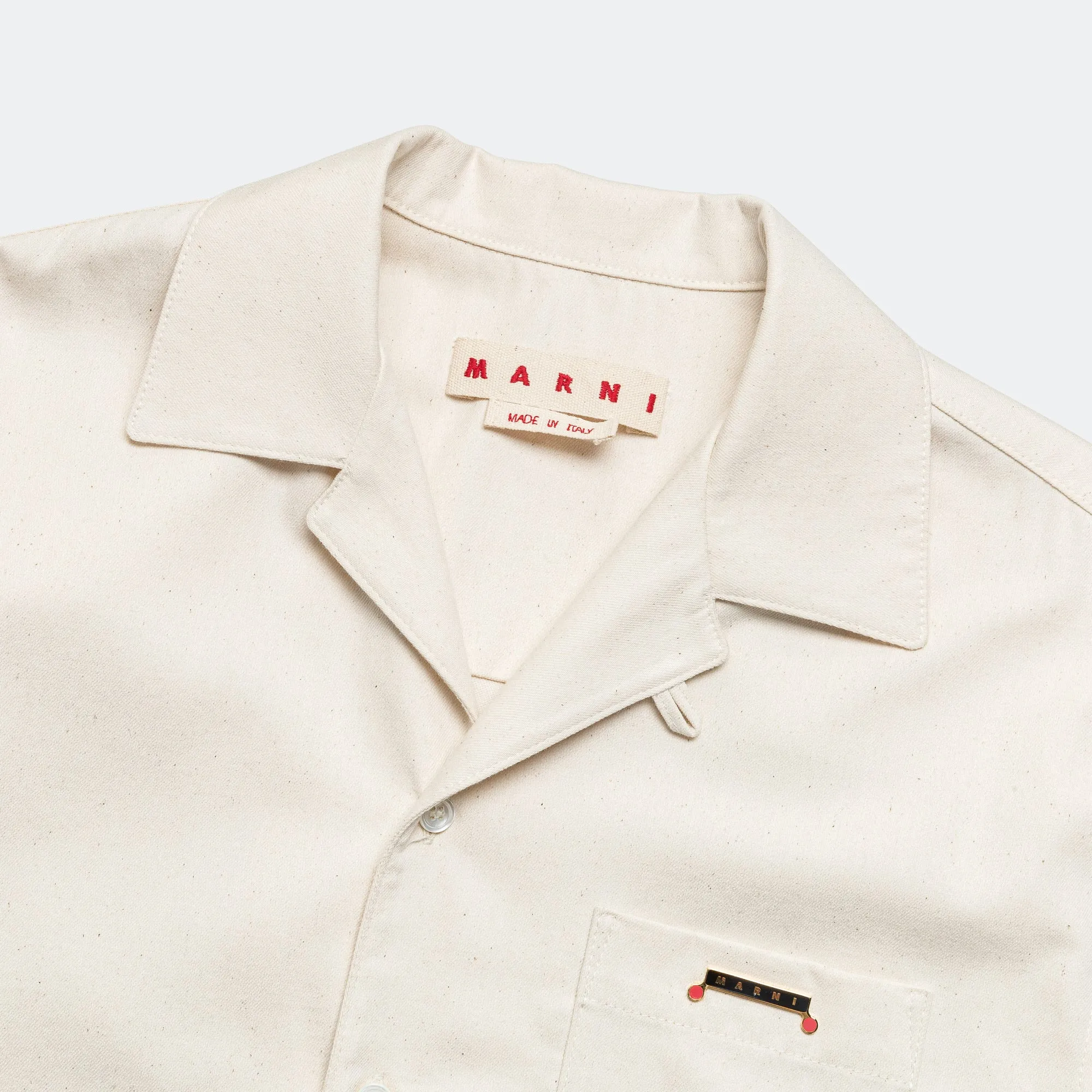 Short Sleeve Cotton Shirt - Bone